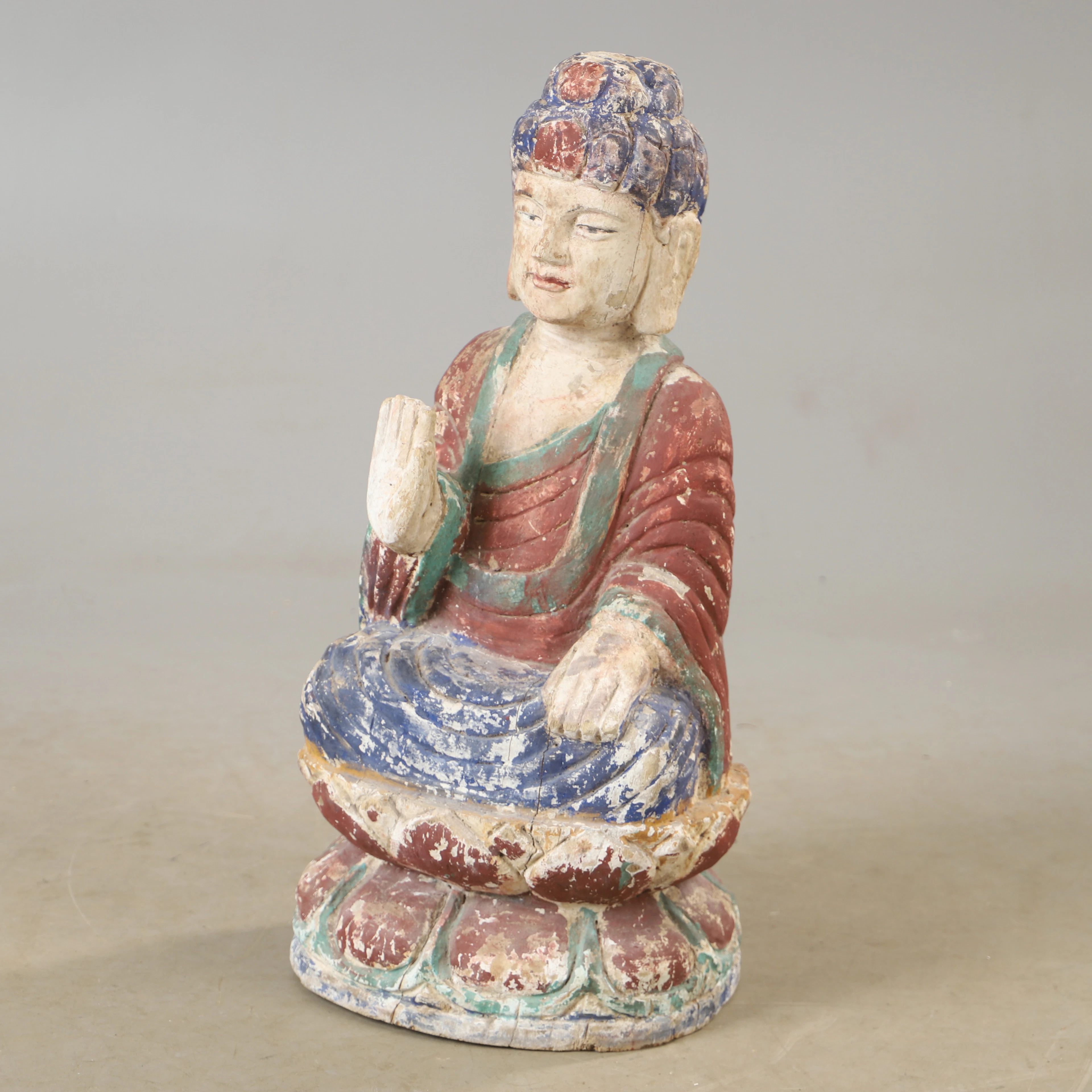 SKULPTUR, trä, Buddha, 1900-tal.