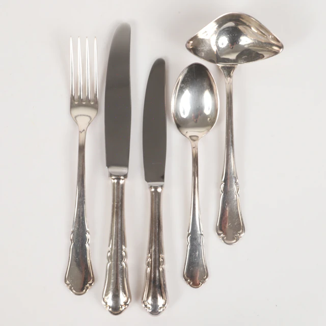 BESTICKUPPSÄTTNING, 38 delar, "Rådhus", nysilver, 1900-tal.