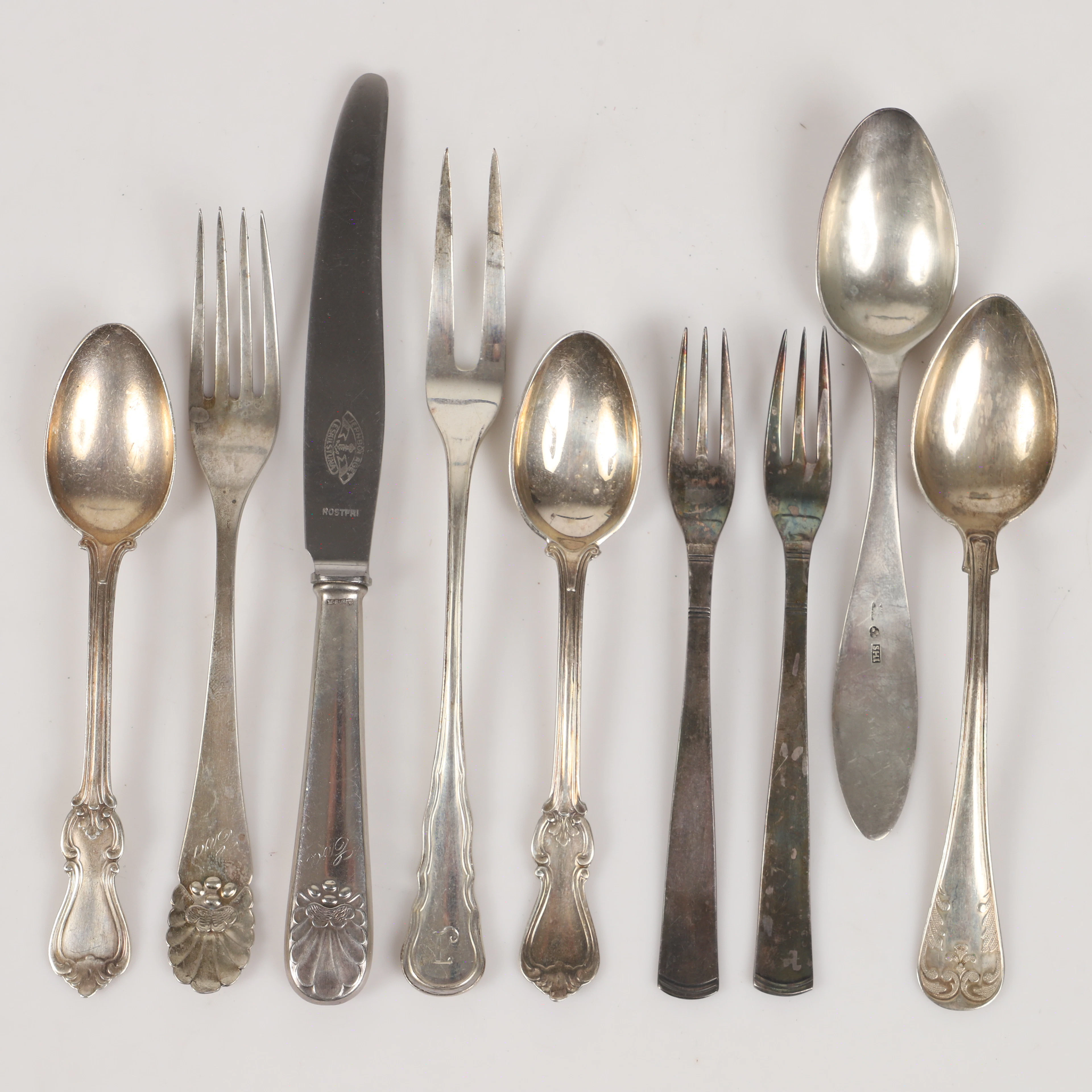 BESTICK, 9 delar, silver.