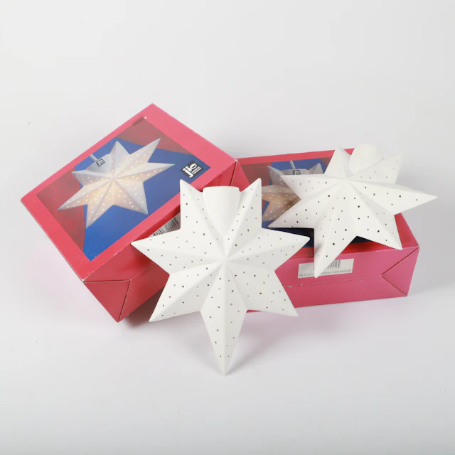 FÖNSTERBELYSNING, 2 stycken, adventsstjärnor, keramik, Jie.