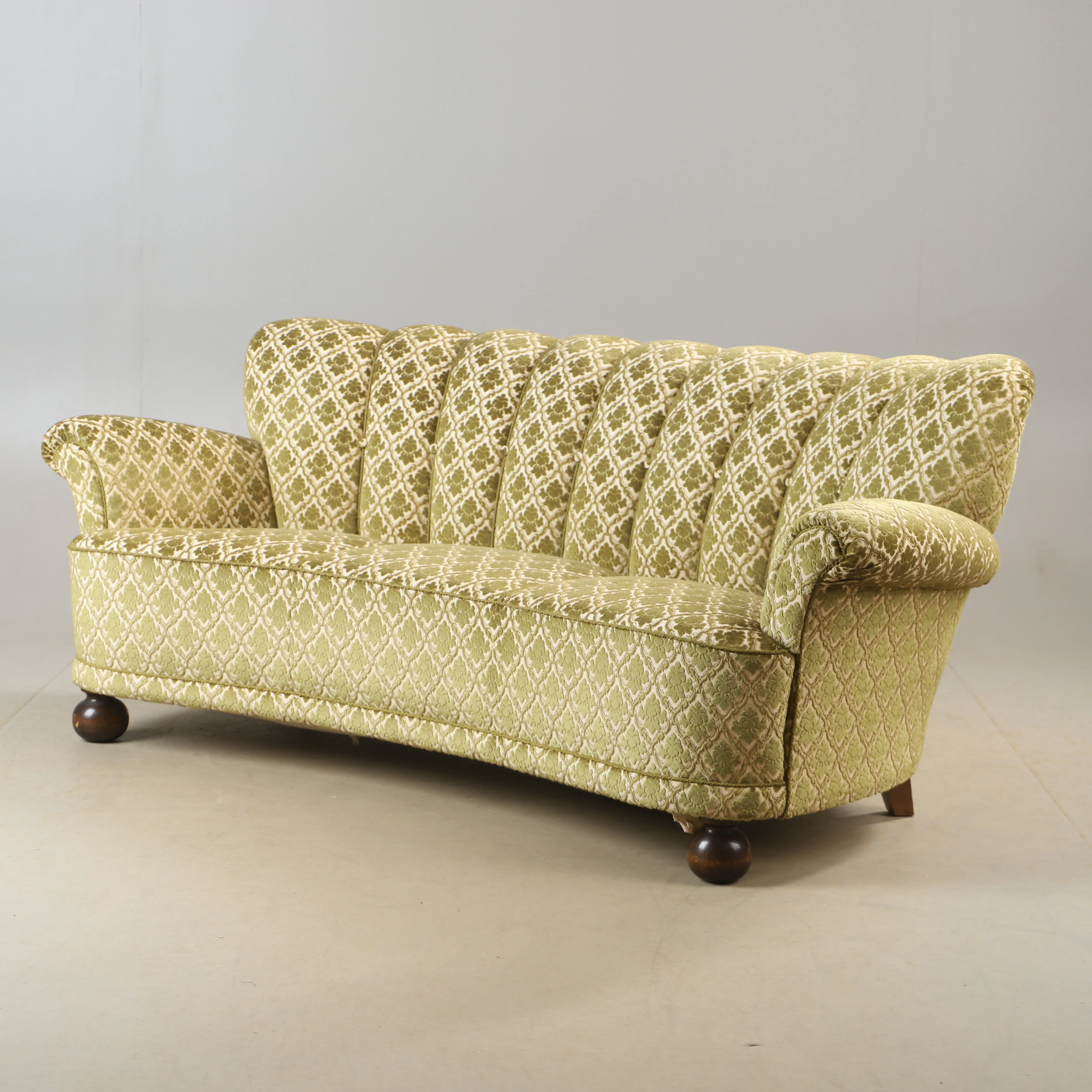 SOFFA, plyschklädsel, Swedish modern, 1940-tal.