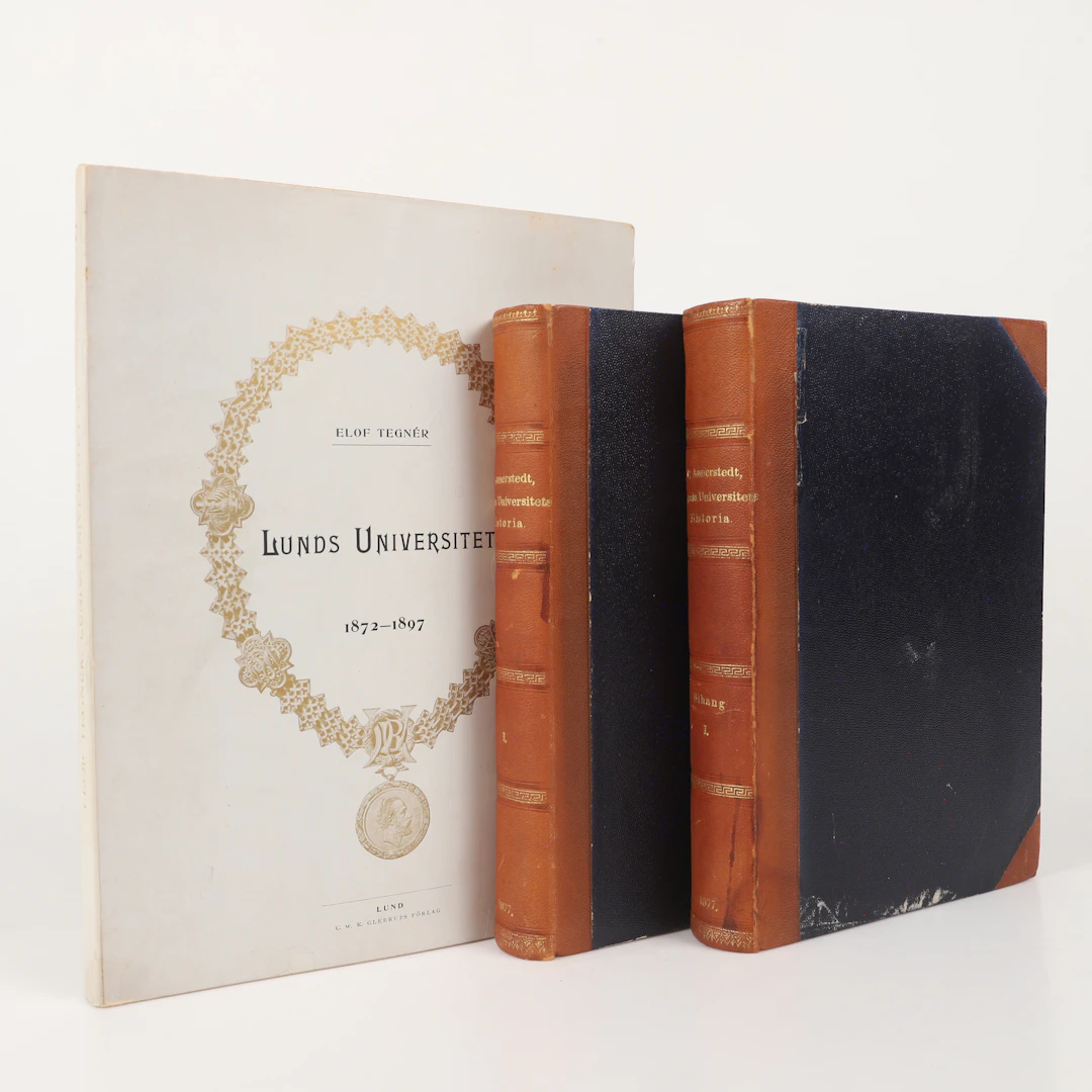 BÖCKER, 3 stycken, Uppsala/Lunds Universitets historia, 1877-97.