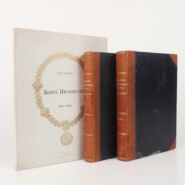 BÖCKER, 3 stycken, Uppsala/Lunds Universitets historia, 1877-97.