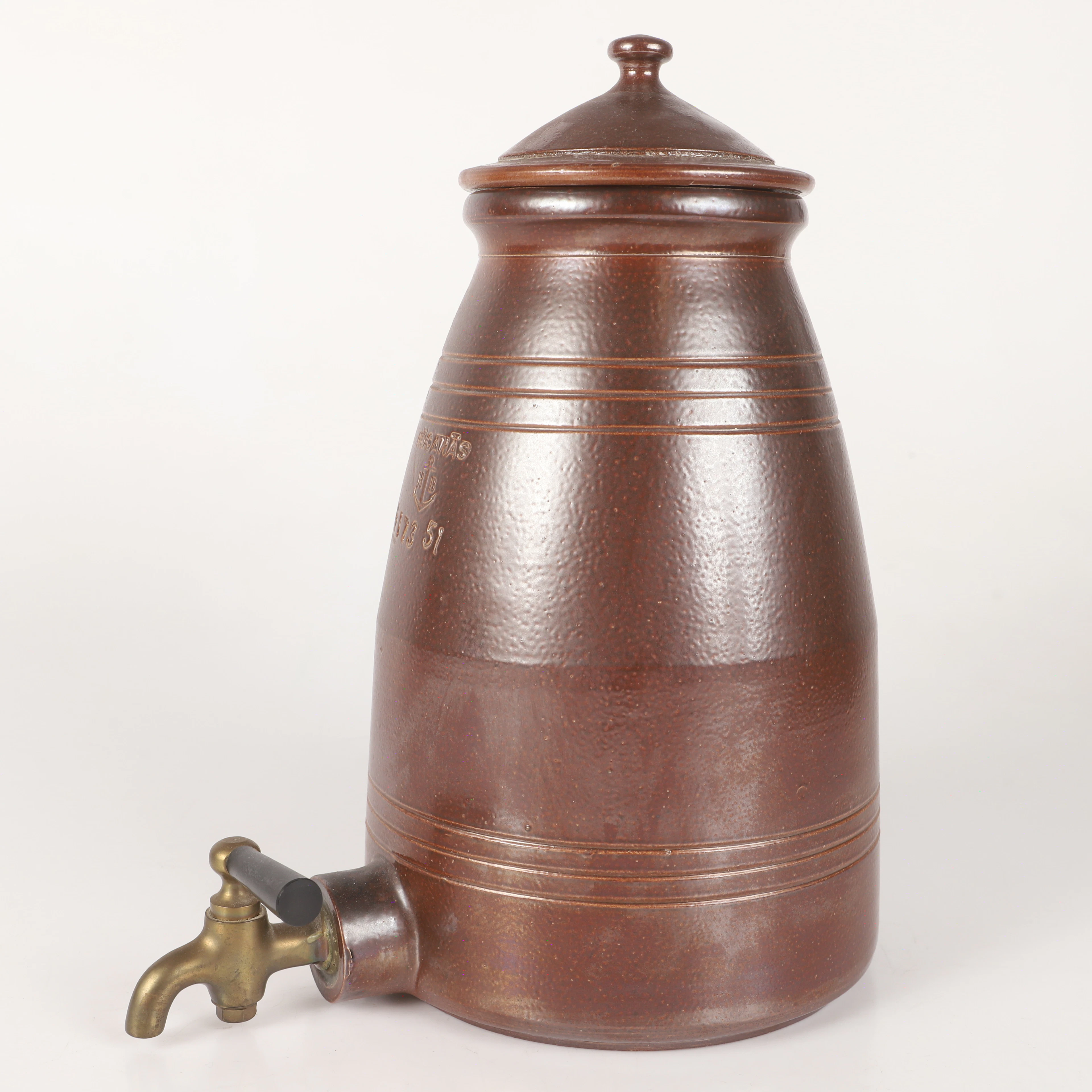 KRUS MED TAPPKRAN, keramik, Höganäs, 5 liter.