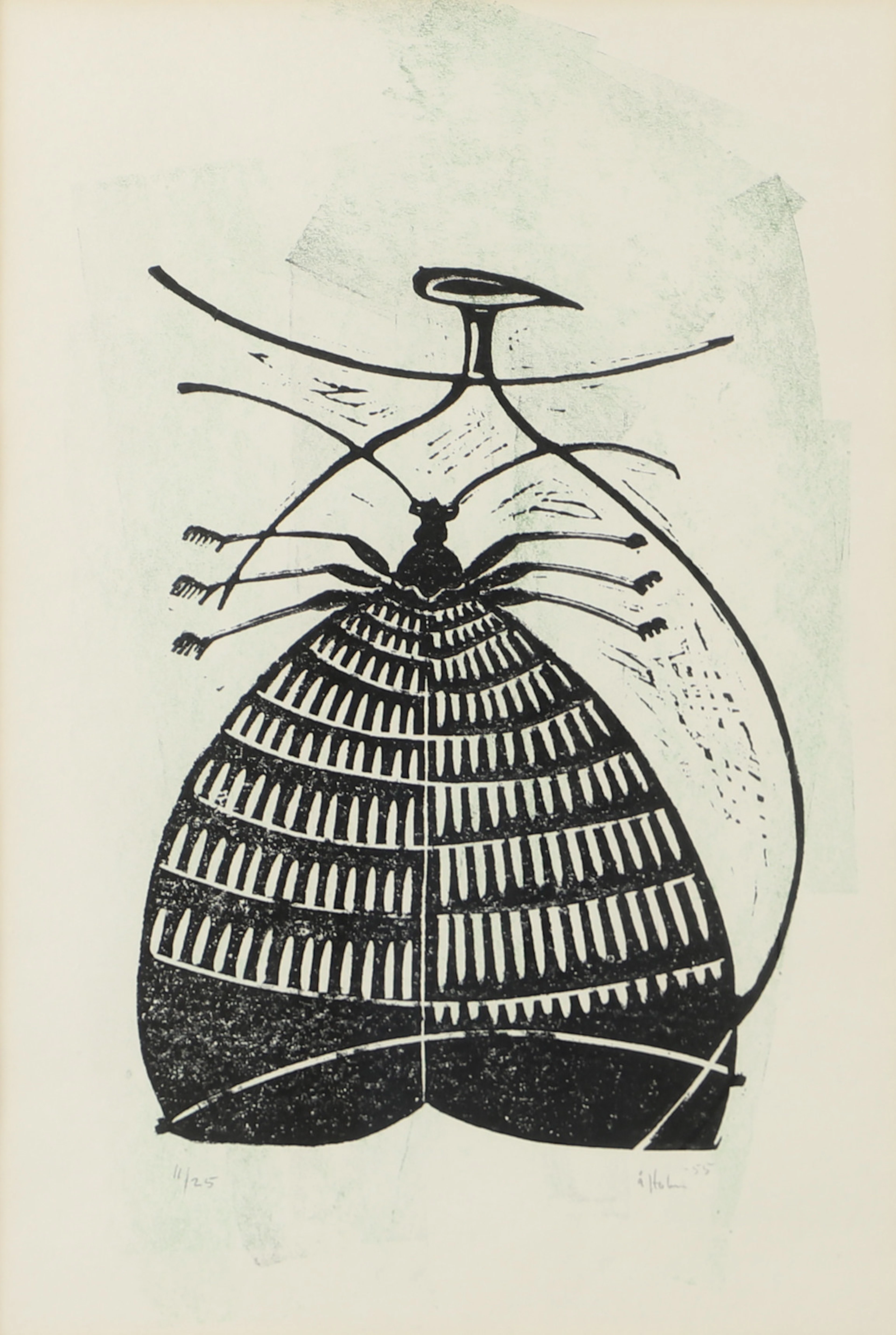 ÅKE HOLM. Insekt, färglitografi, signerad Å. Holm.