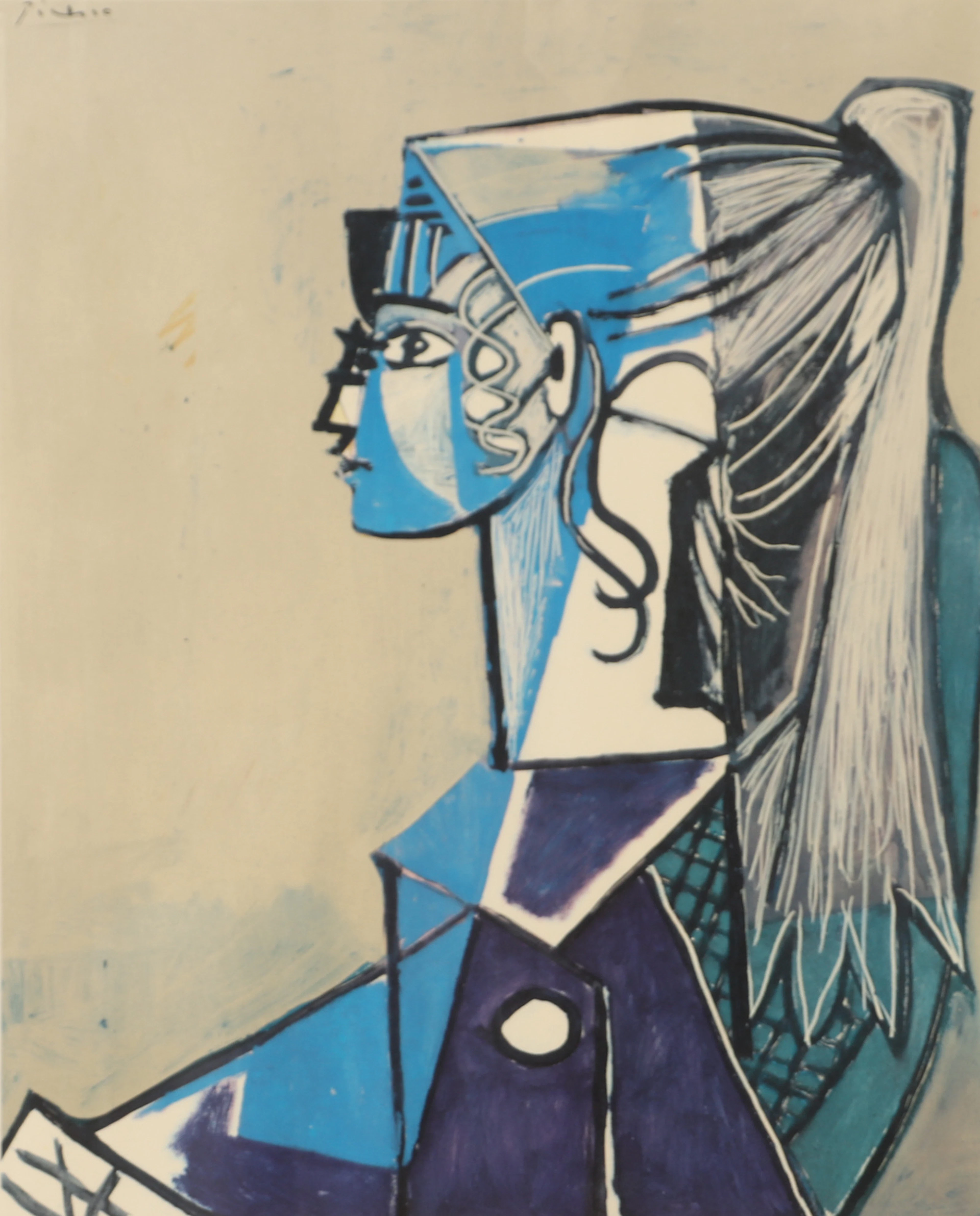 PABLO PICASSO. EFTER, "Portait de Jeune Femme", tryck.