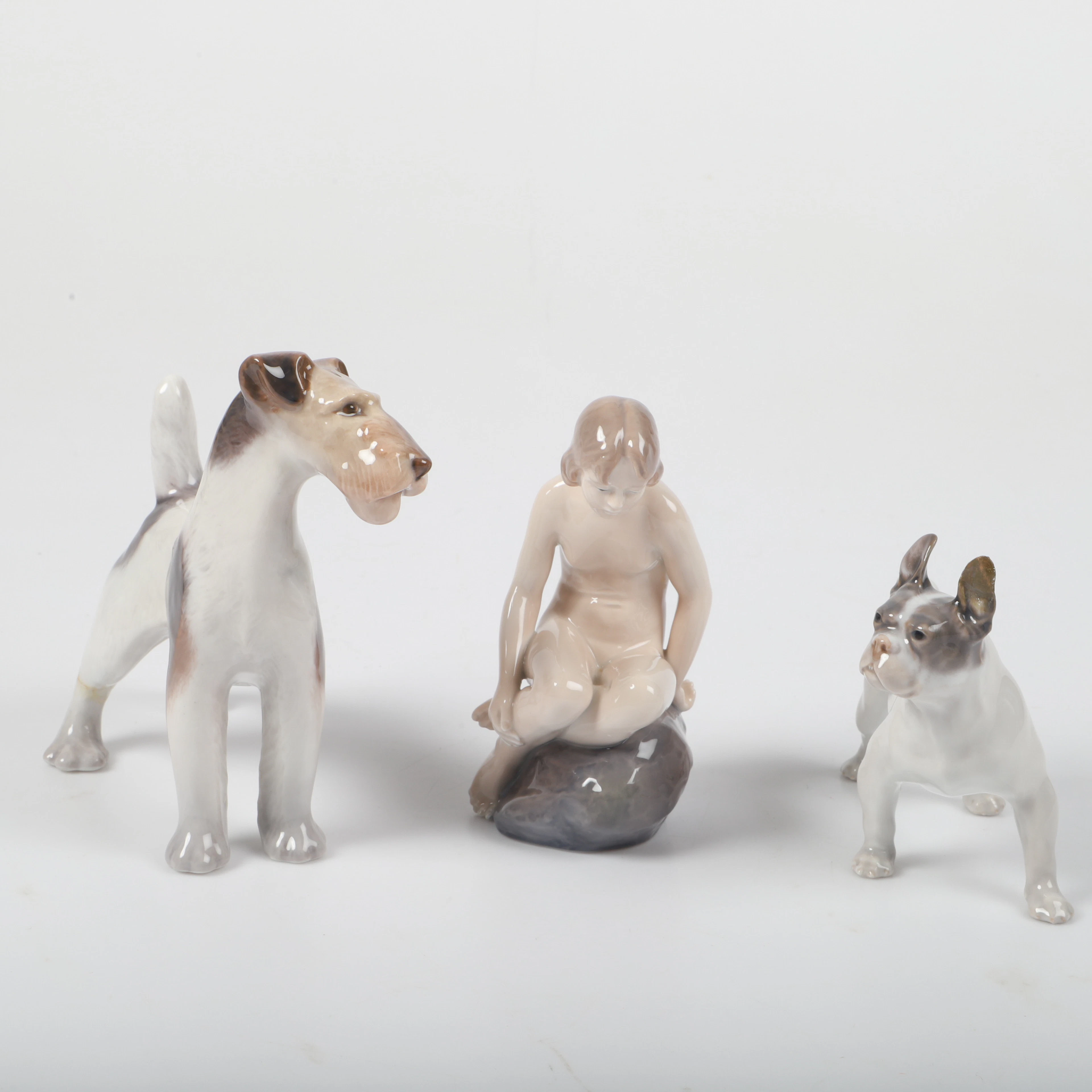 FIGURINER, 3 stycken, porslin, Royal Copenhagen, Danmark.