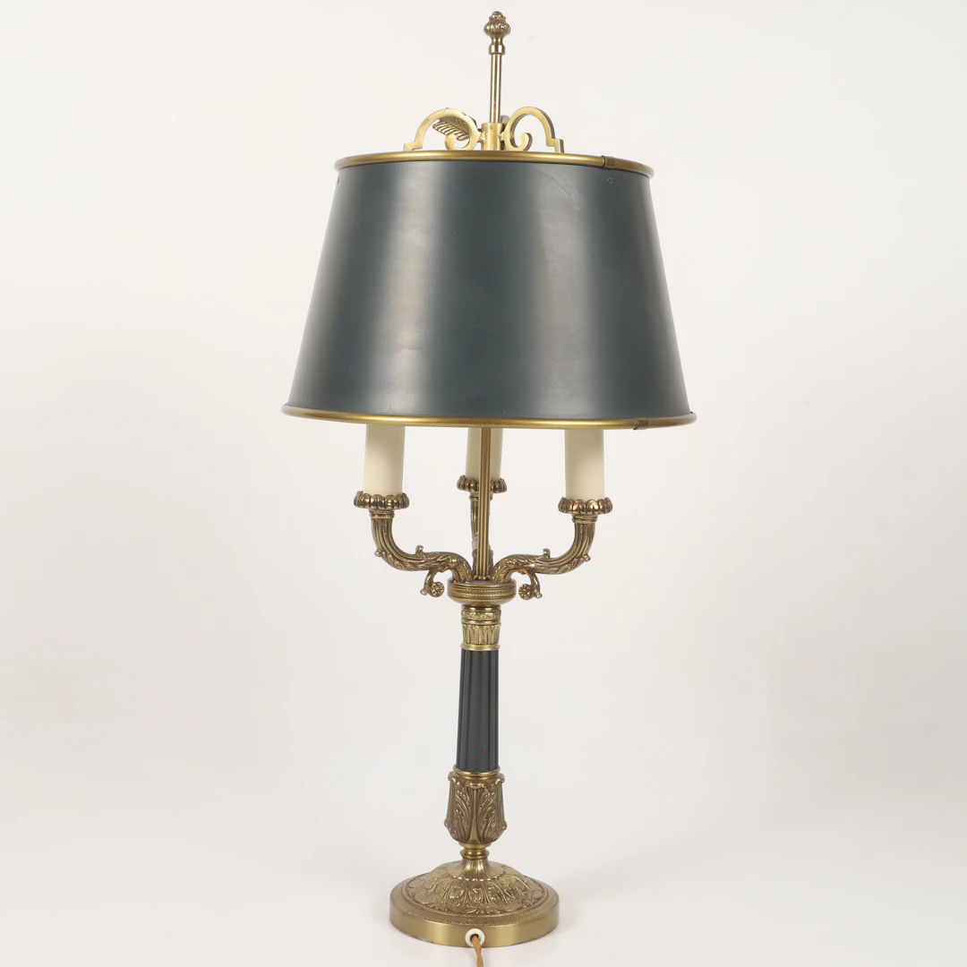 EINAR BÄCKSTRÖM. Bordslampa, mässing, empirestil, 1900-talets mitt.
