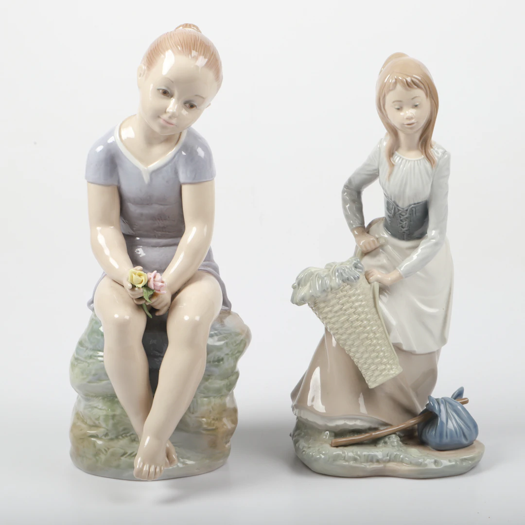 FIGURINER, 2 stycken, porslin, Nao/Zaphir, Spanien.