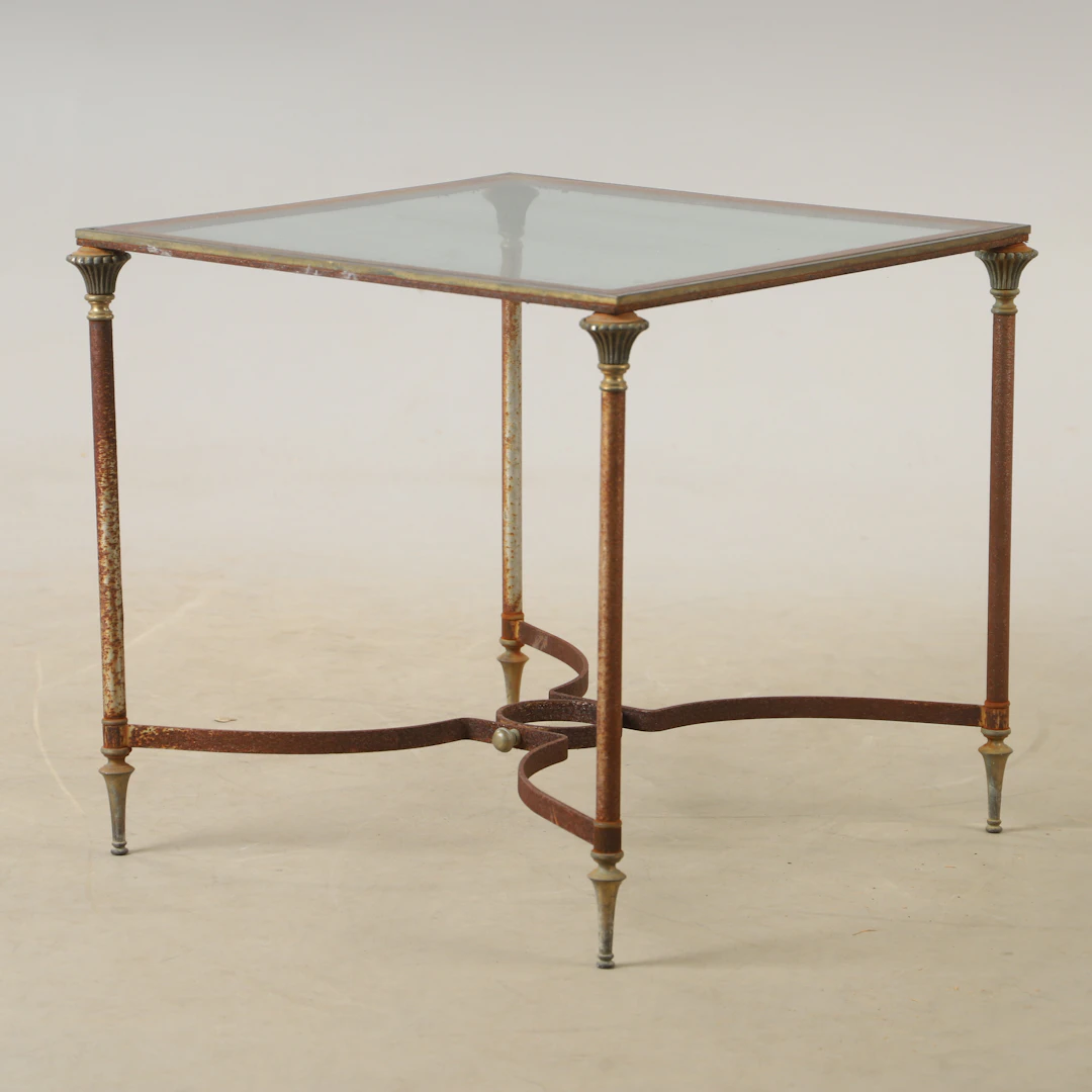 TRÄDGÅRDSBORD, metall och glas, 1900/2000-tal.