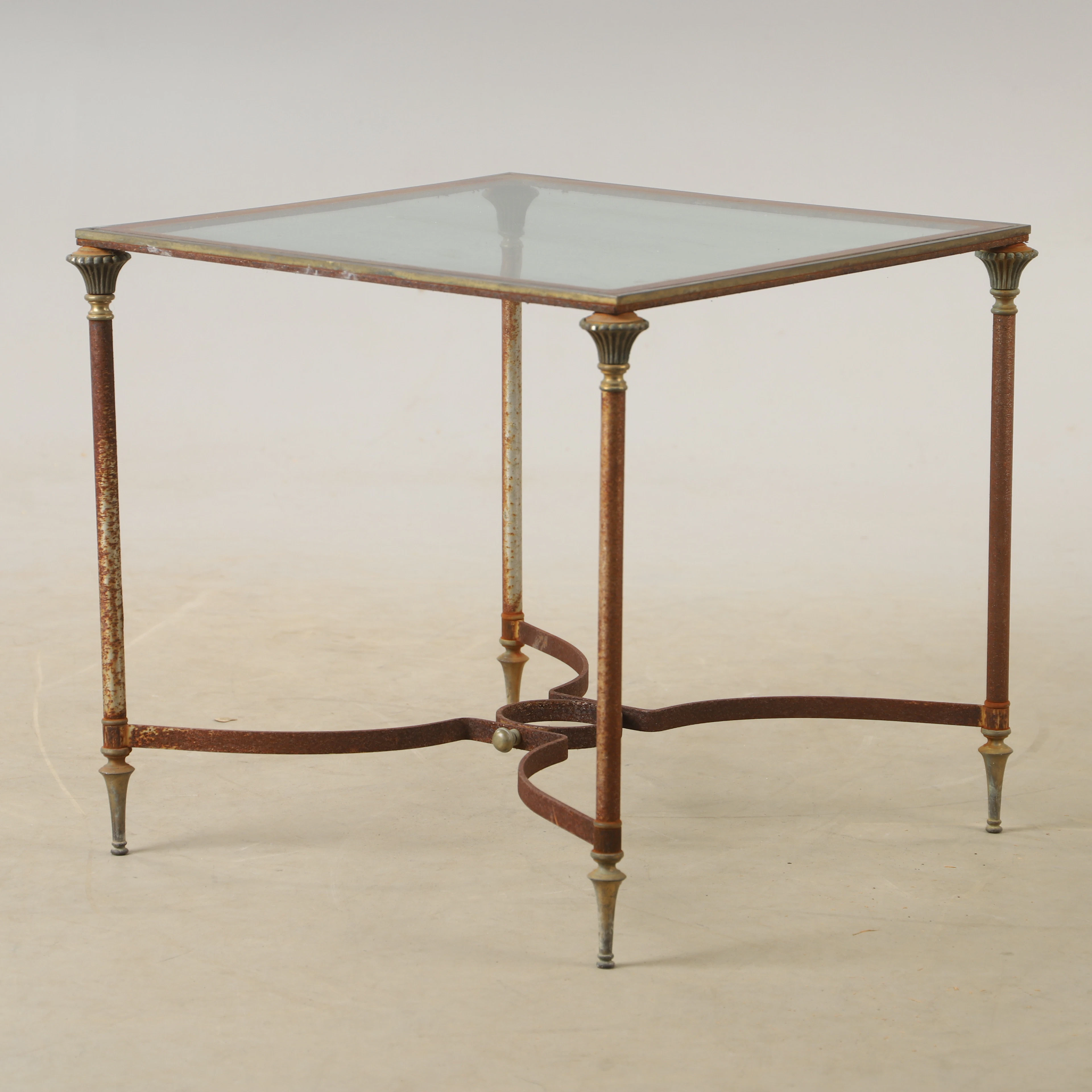 TRÄDGÅRDSBORD, metall och glas, 1900/2000-tal.