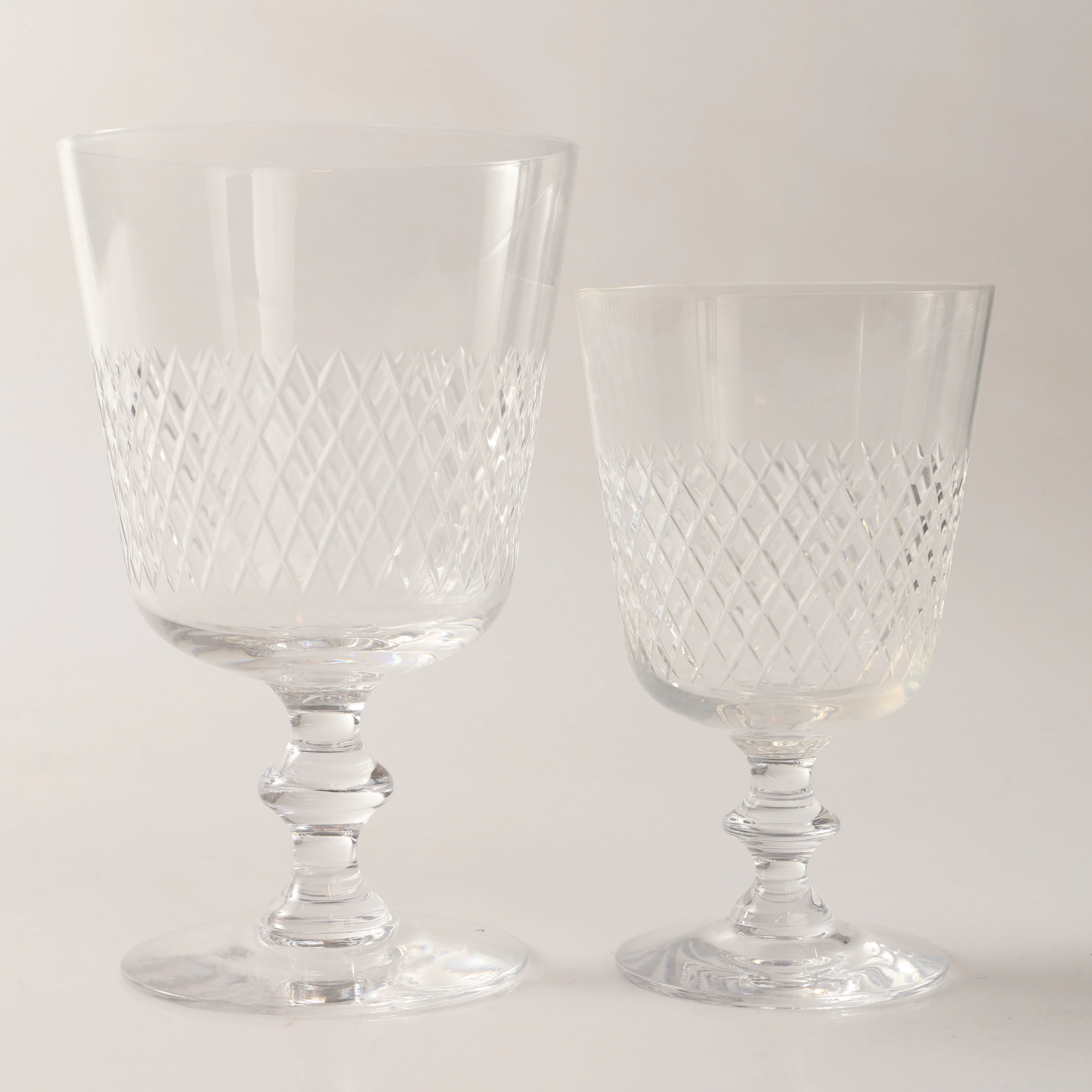 VICKE LINDSTRAND. Glasservis, 20 delar, "Diamant", Kosta.