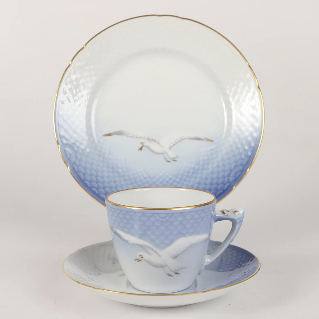 KAFFESERVIS, 30 delar, "Måsen", porslin, Bing & Gröndahl, Danmark.