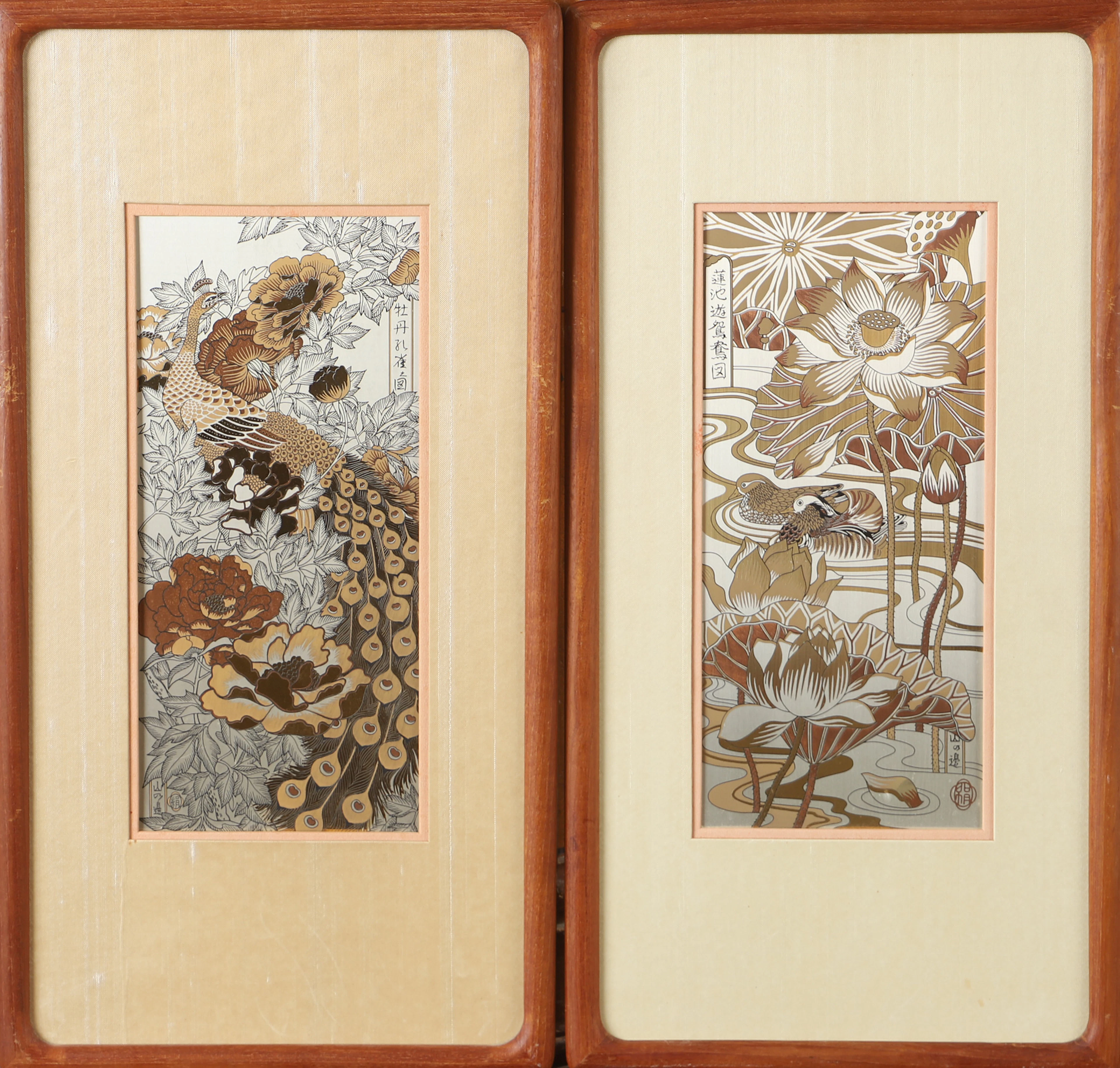 KINUKU. Blommor, 2 stycken etsningar, Franklin Mint.