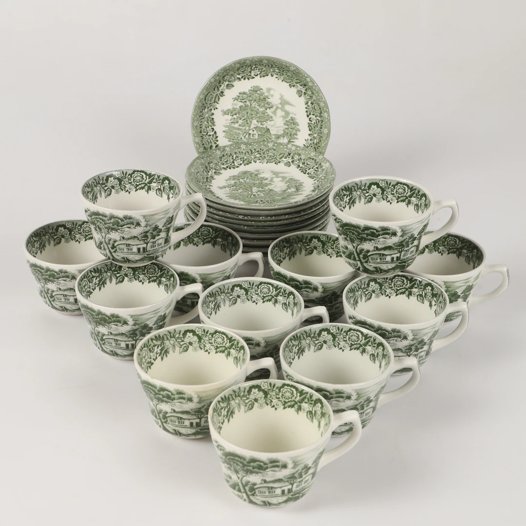 KAFFESERVIS, 32 delar, "Country Style", porslin, W.H. Grindley, Staffordshire
