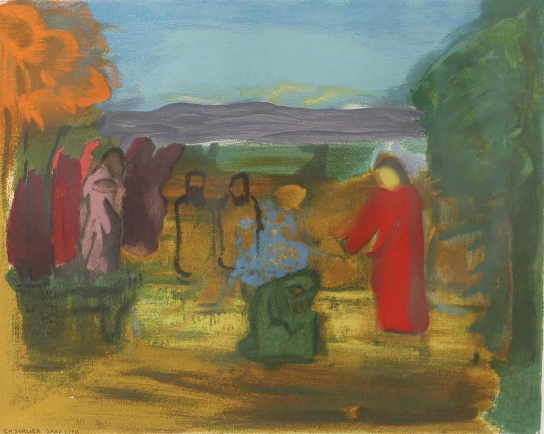 CARL KYLBERG. "Synderskan", färglitografi, signerad.