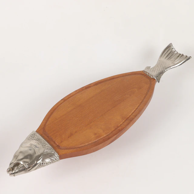 FISKBRÄDA, betsad bok/vitmetall, 1900-/2000-tal.