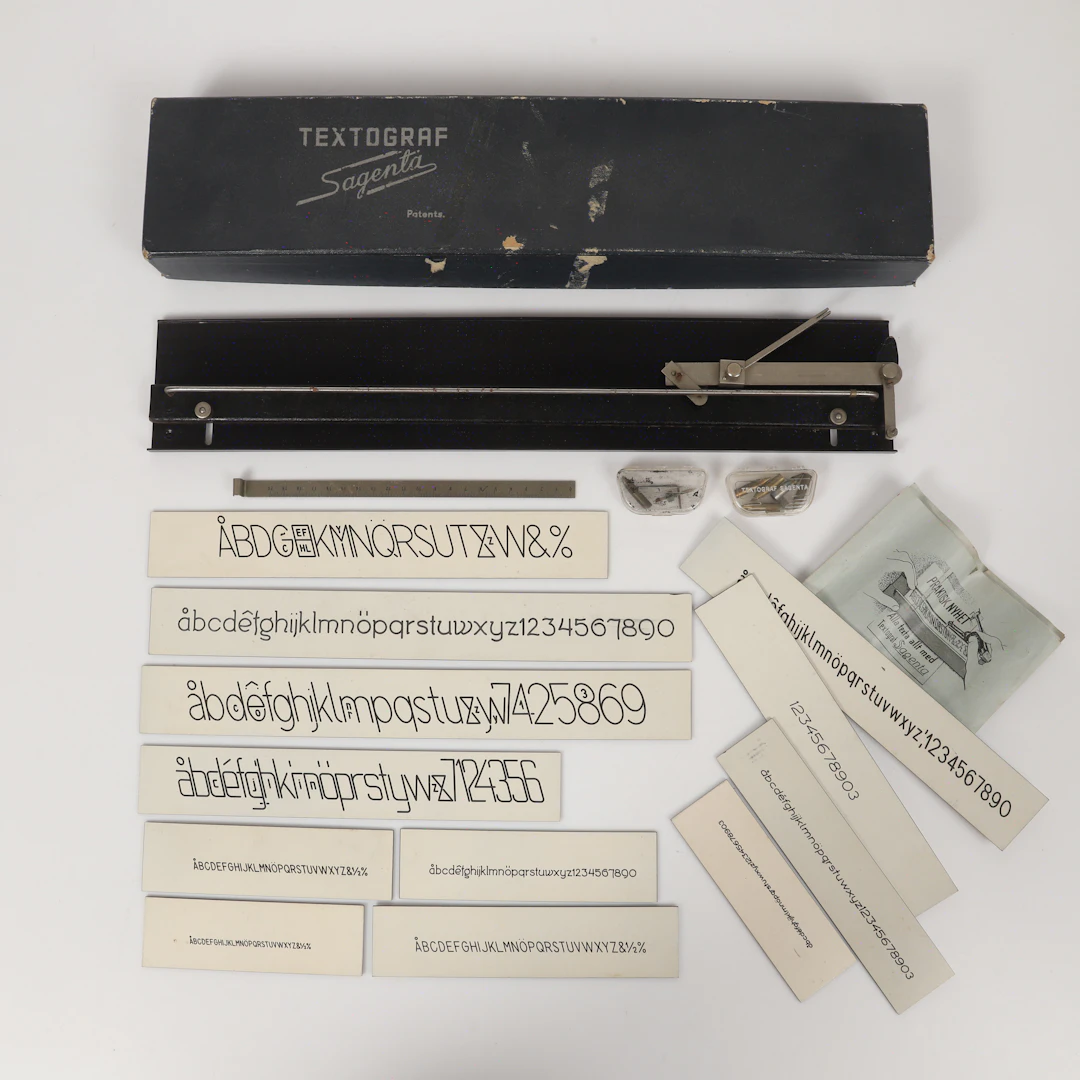SKRIVVERKTYG, "Textograf", Sargenta, 1900-tal.