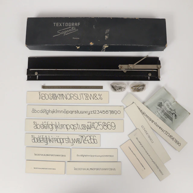 SKRIVVERKTYG, "Textograf", Sargenta, 1900-tal.
