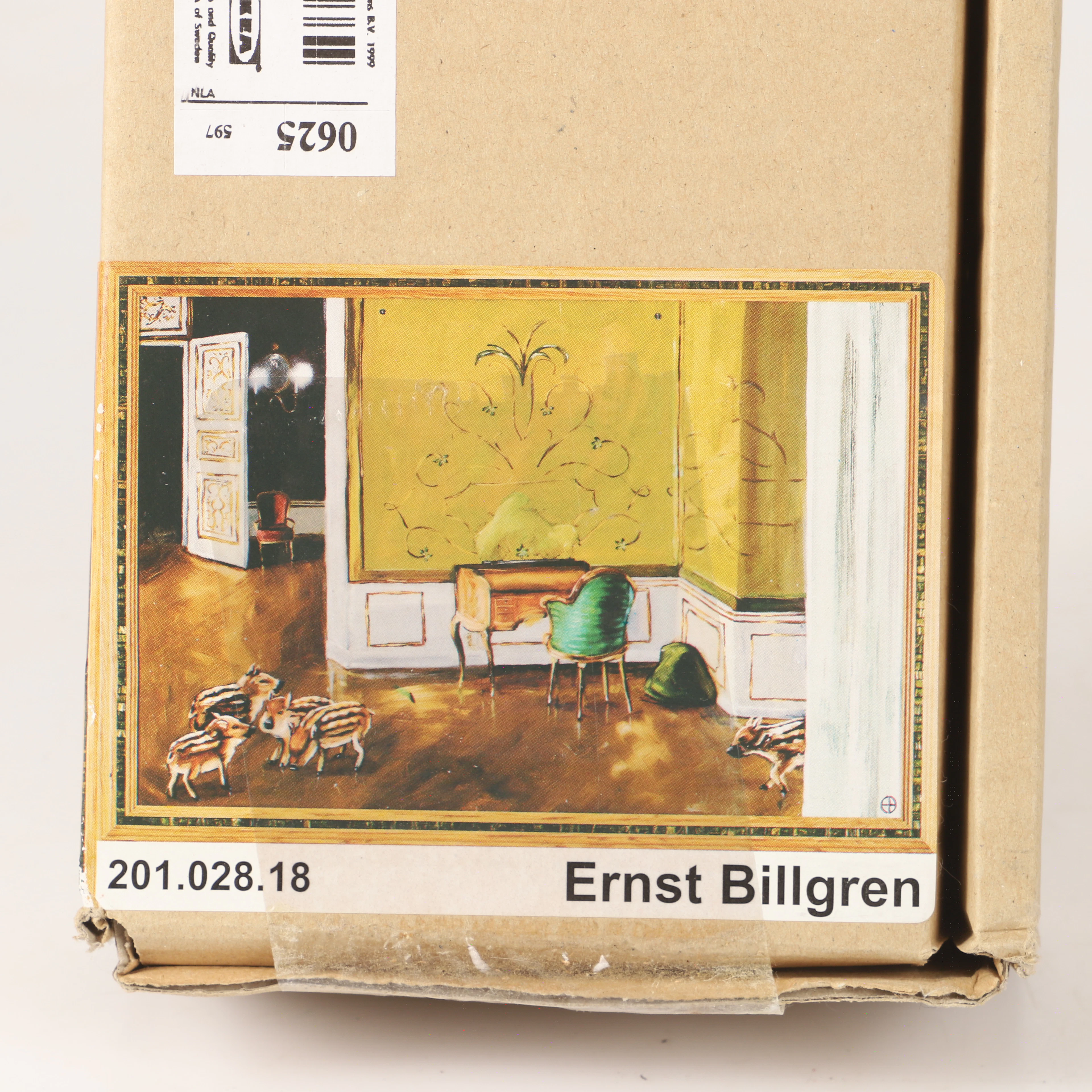 ERNST BILLGREN. EFTER. Besök hemma, screentryck på duk, "Premiär"
