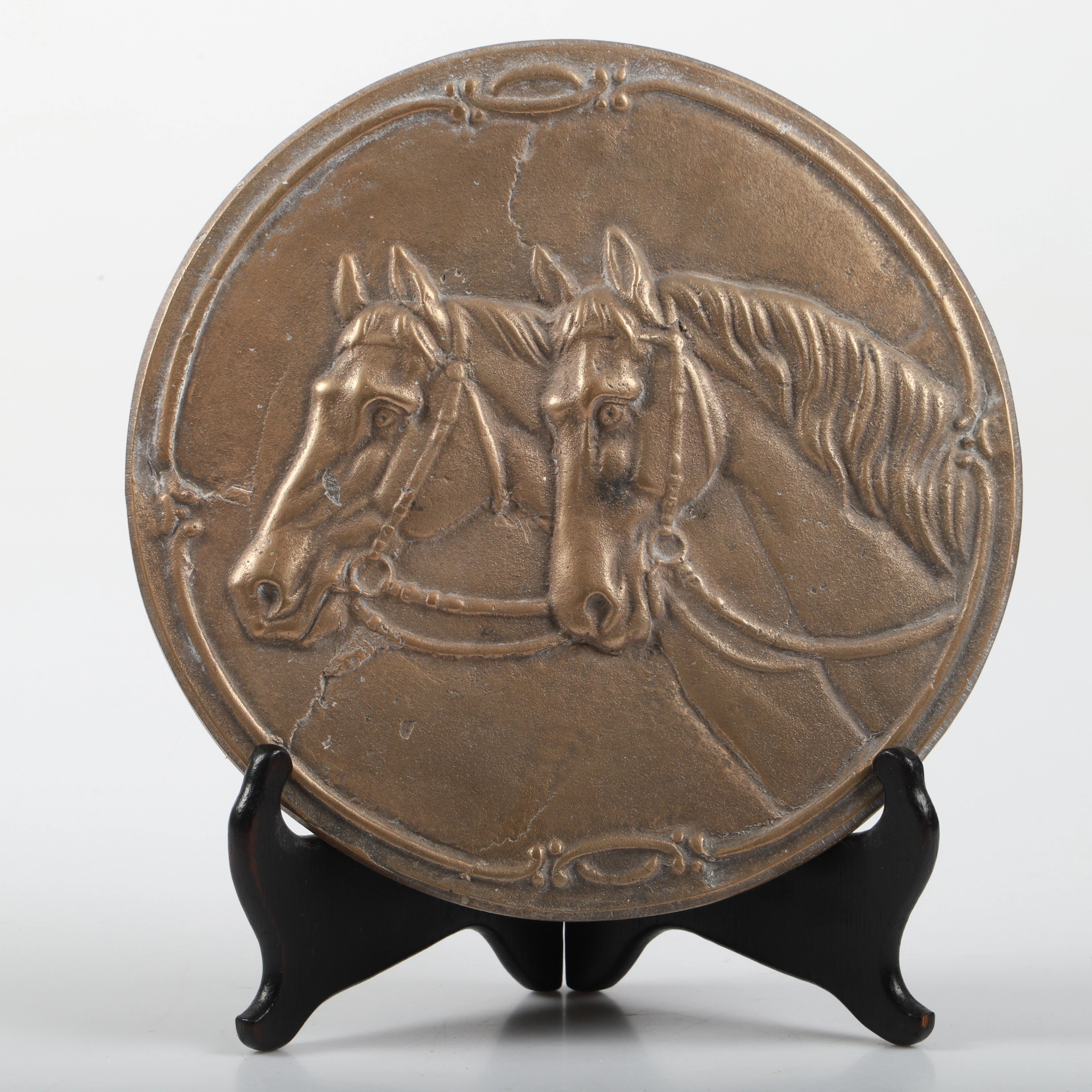 RELIEF, hästar, brons, 1900-tal.