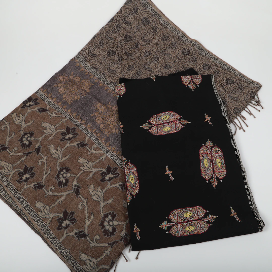 SJALAR, 2 stycken, pashmina/kashmir, 2000-tal.