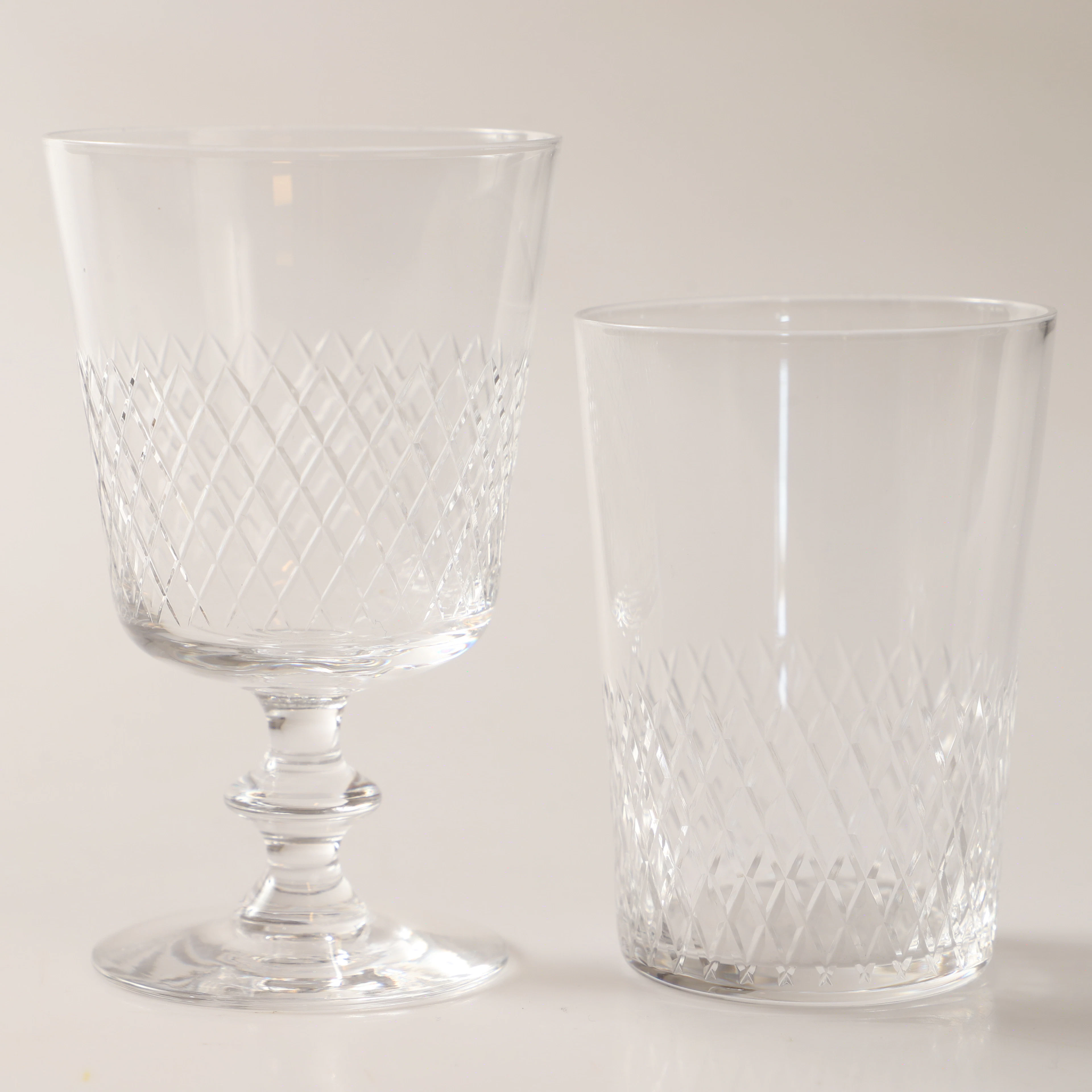 VICKE LINDSTRAND. Glasservis, 21 delar, "Diamant", glas, Kosta.