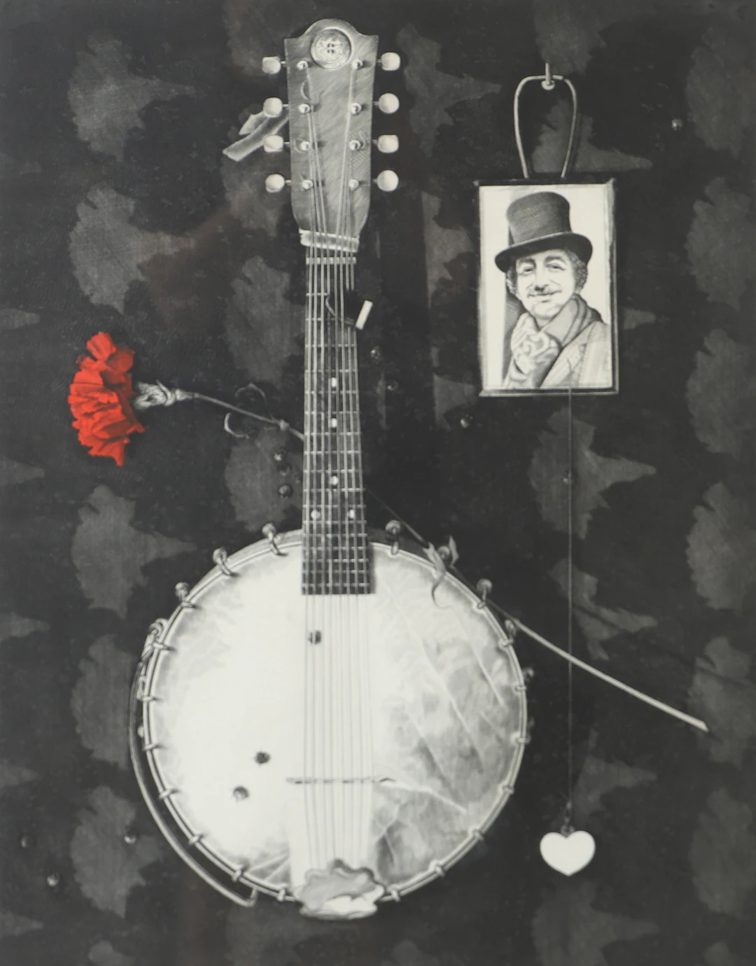 OLLE HANSPERS. Komposition med banjo, etsning, signerad.