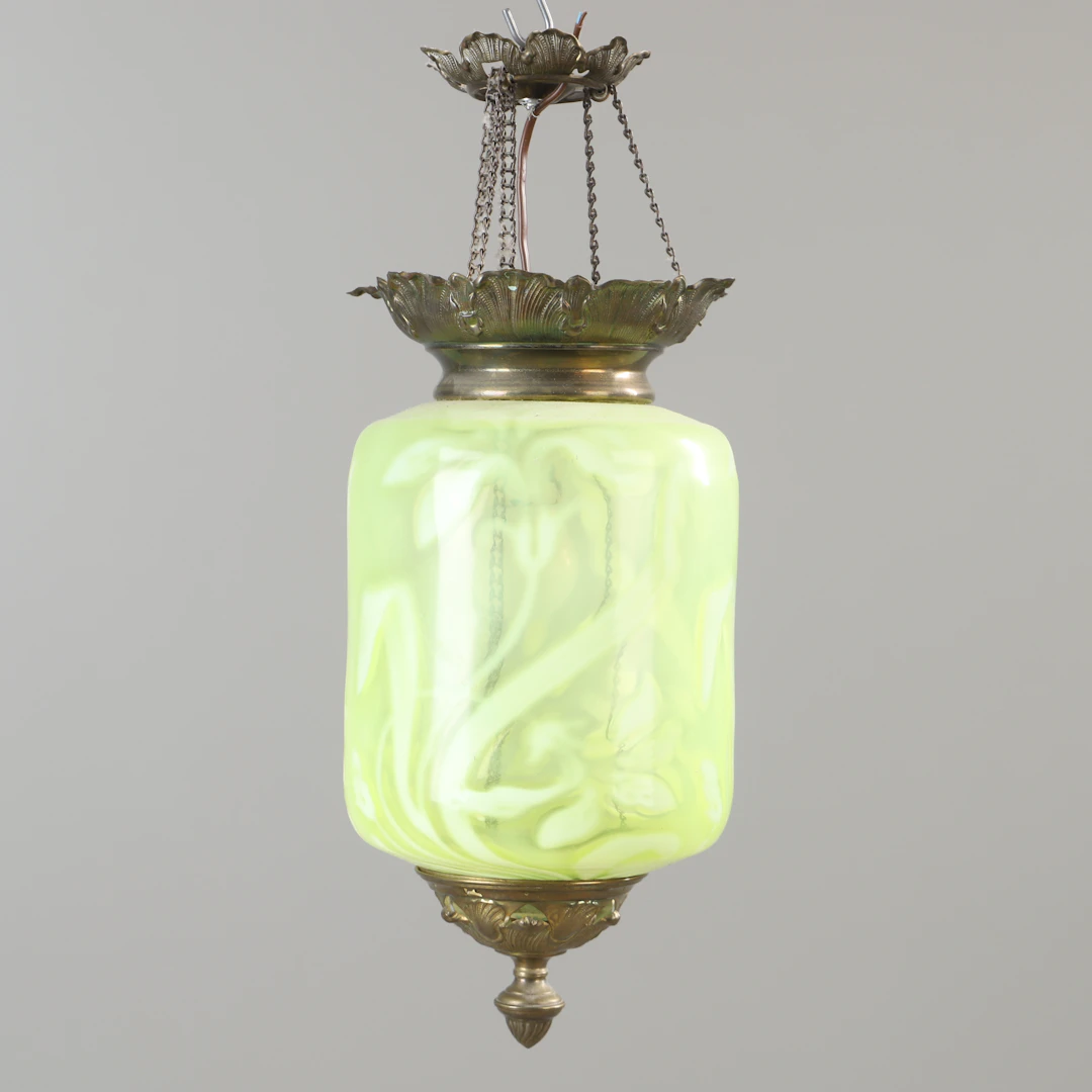 MÅNSKENSAMPEL, mässing och glas, 1900-talets första hälft.