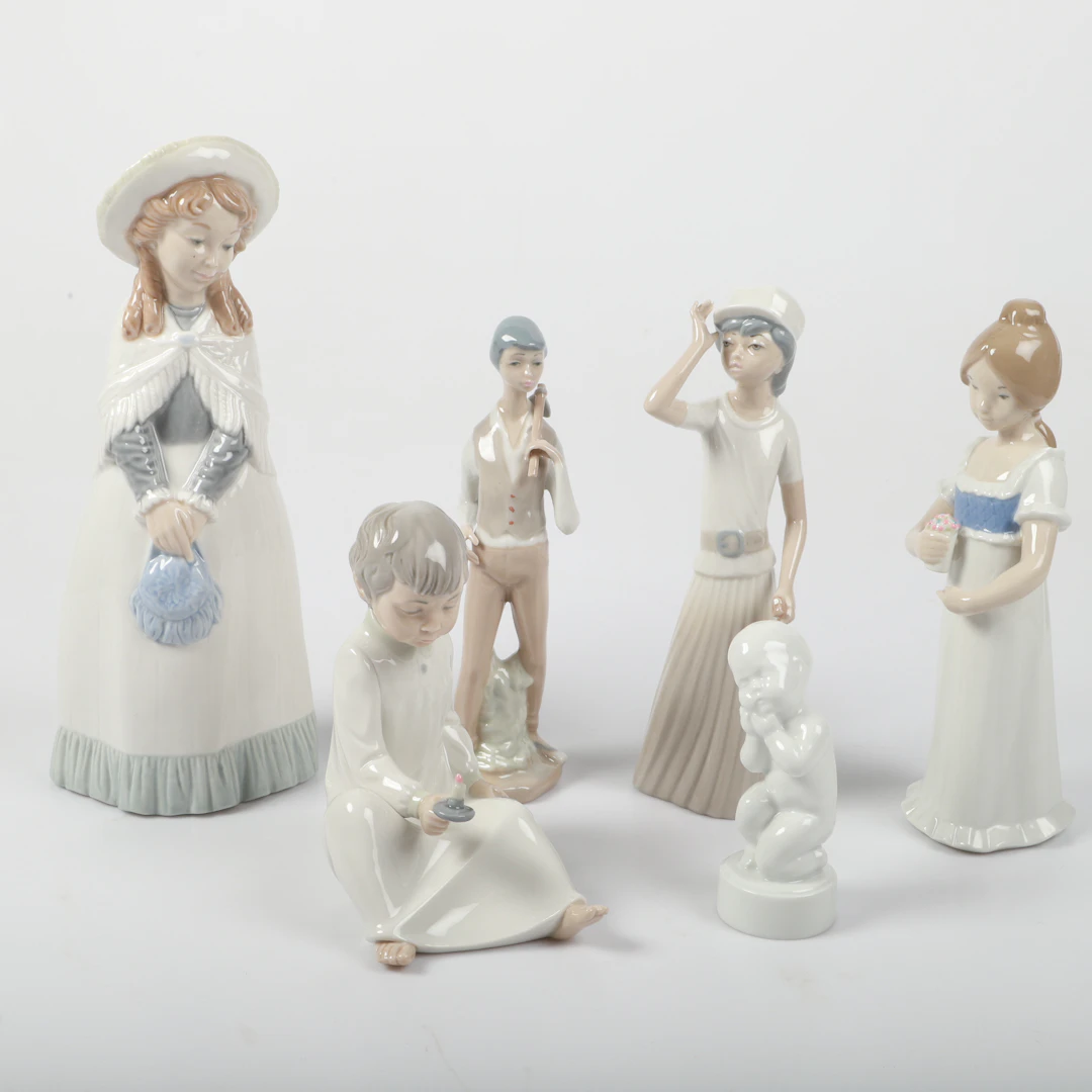 FIGURINER, 6 stycken, porslin, bl. a. Nao och Rex, Spanien och Bing