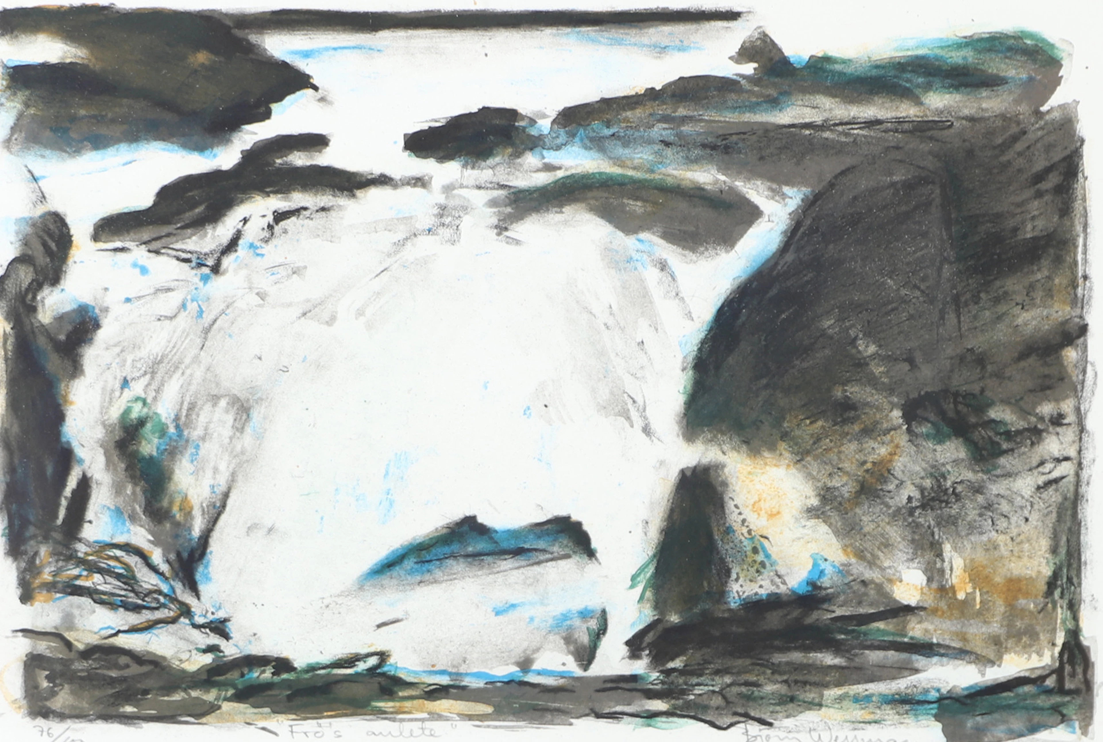 BJÖRN WESSMAN. "Frö's anlete", färglitografi, signerad.