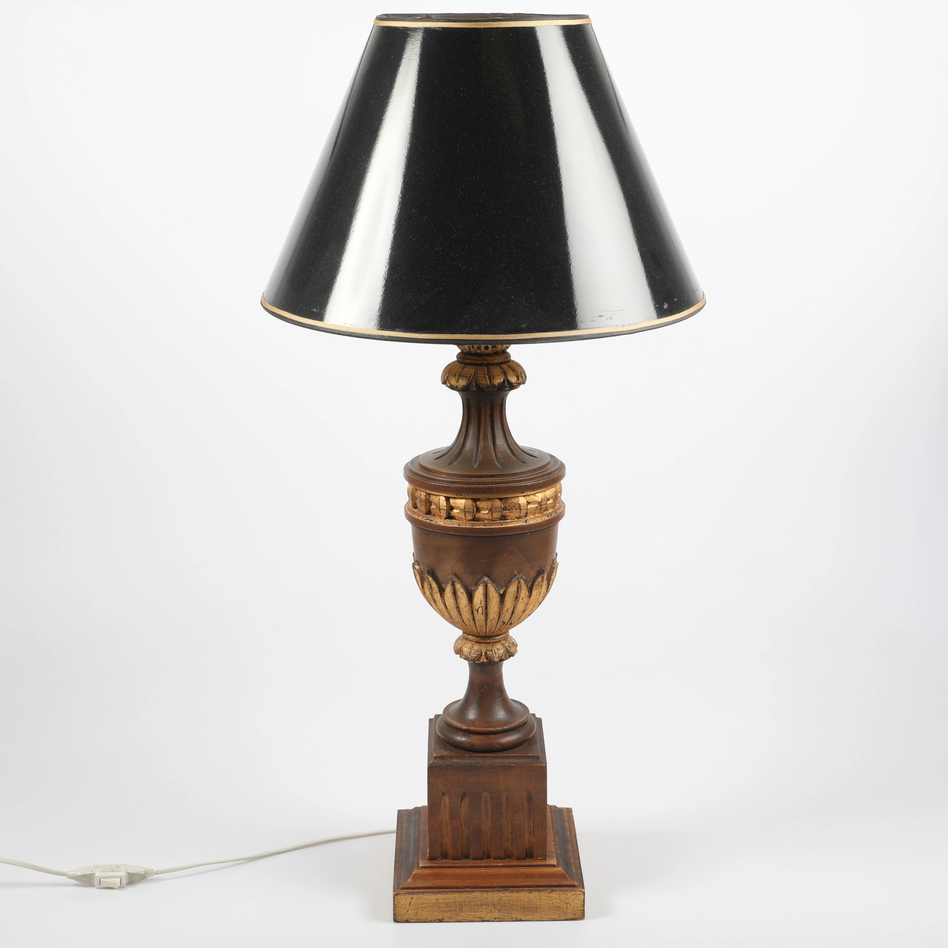 BORDSLAMPA, betsat och förgyllt trä, empirestil, Nordiska Kompaniet.