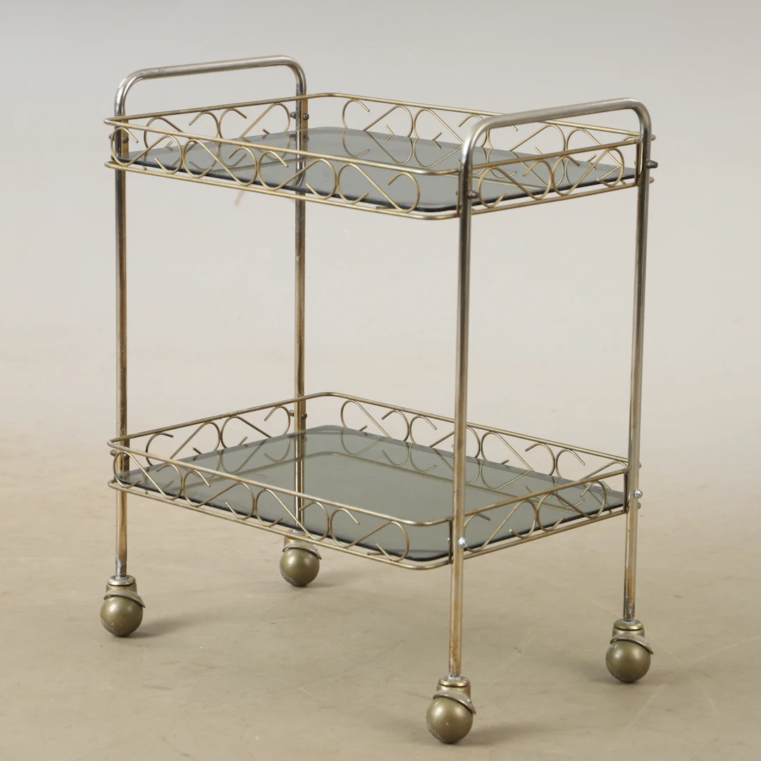 SERVERINGSVAGN, metall och glas, 1900-talets andra hälft.