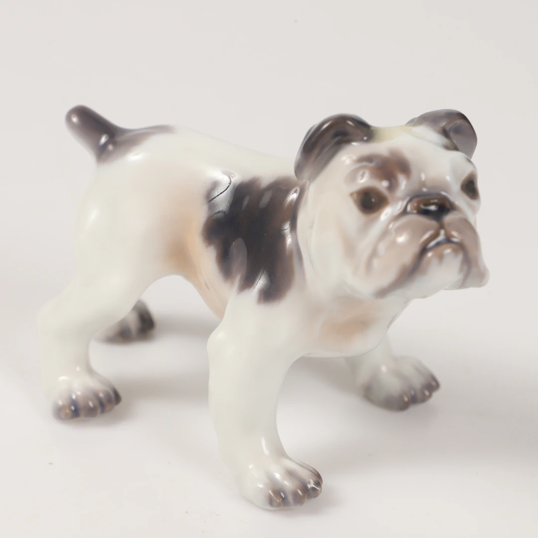 FIGURIN, bulldog, porslin, Dahl Jensen, Danmark.