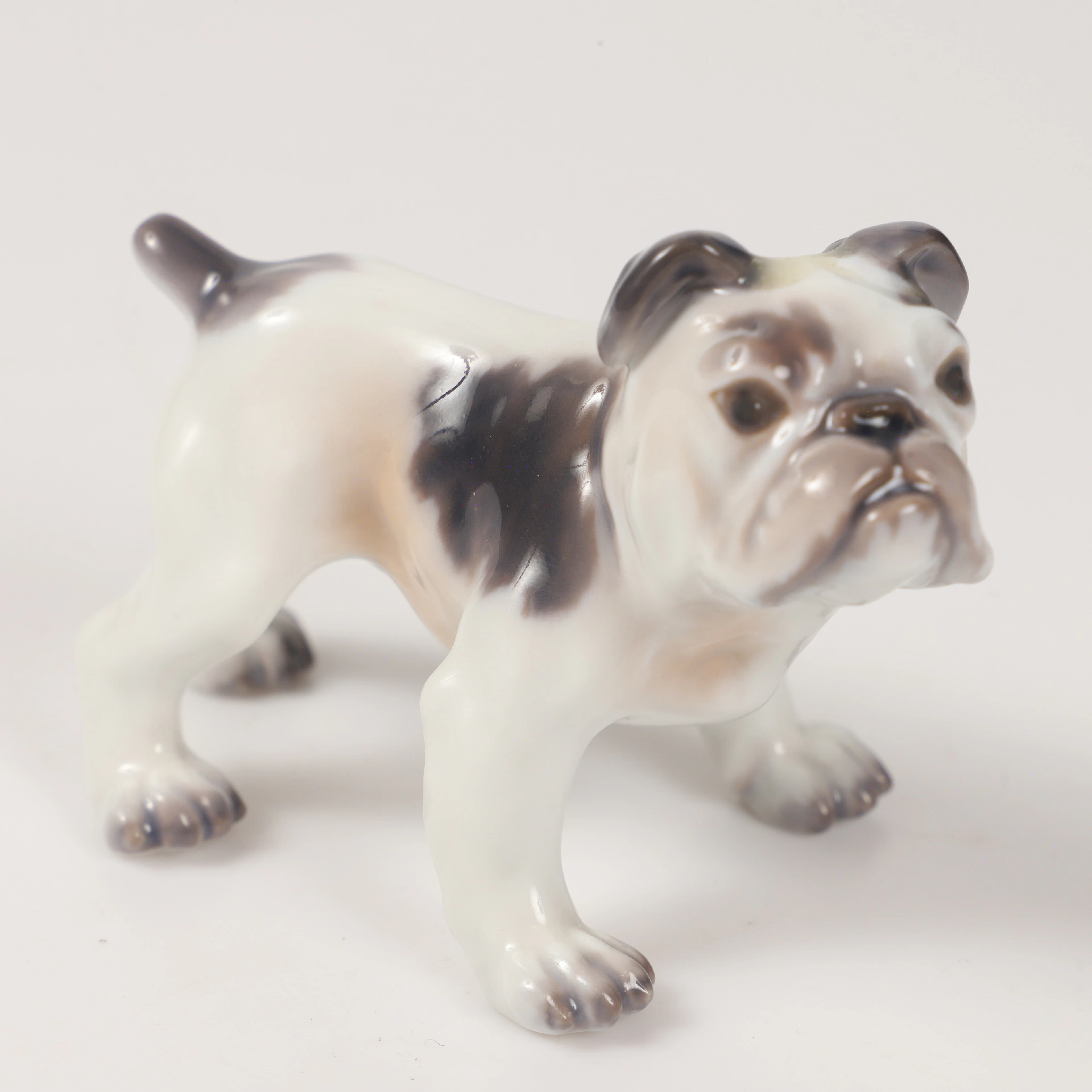 FIGURIN, bulldog, porslin, Dahl Jensen, Danmark.