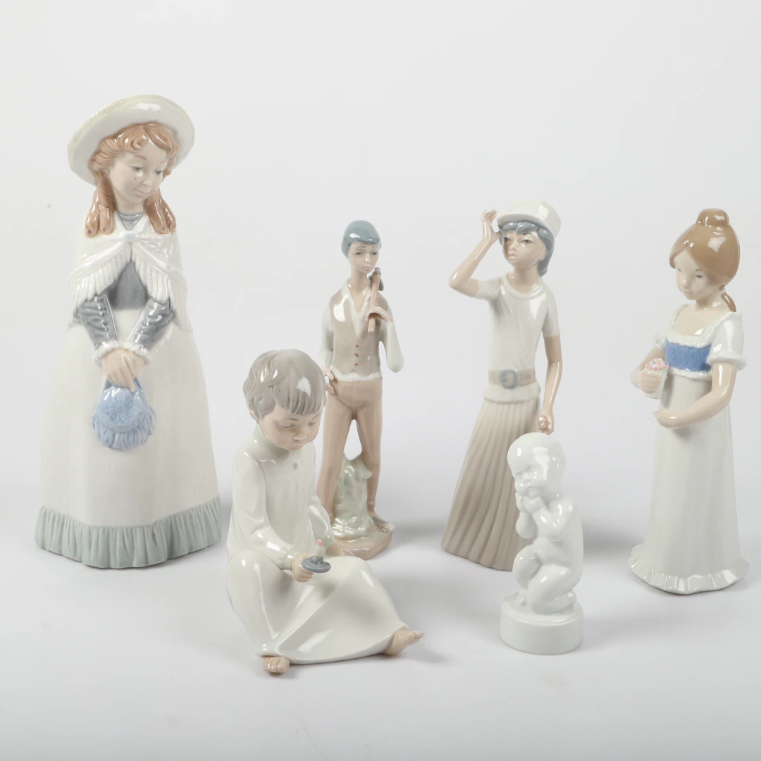 FIGURINER, 6 stycken, porslin, bl. a. Nao och Rex, Spanien och Bing