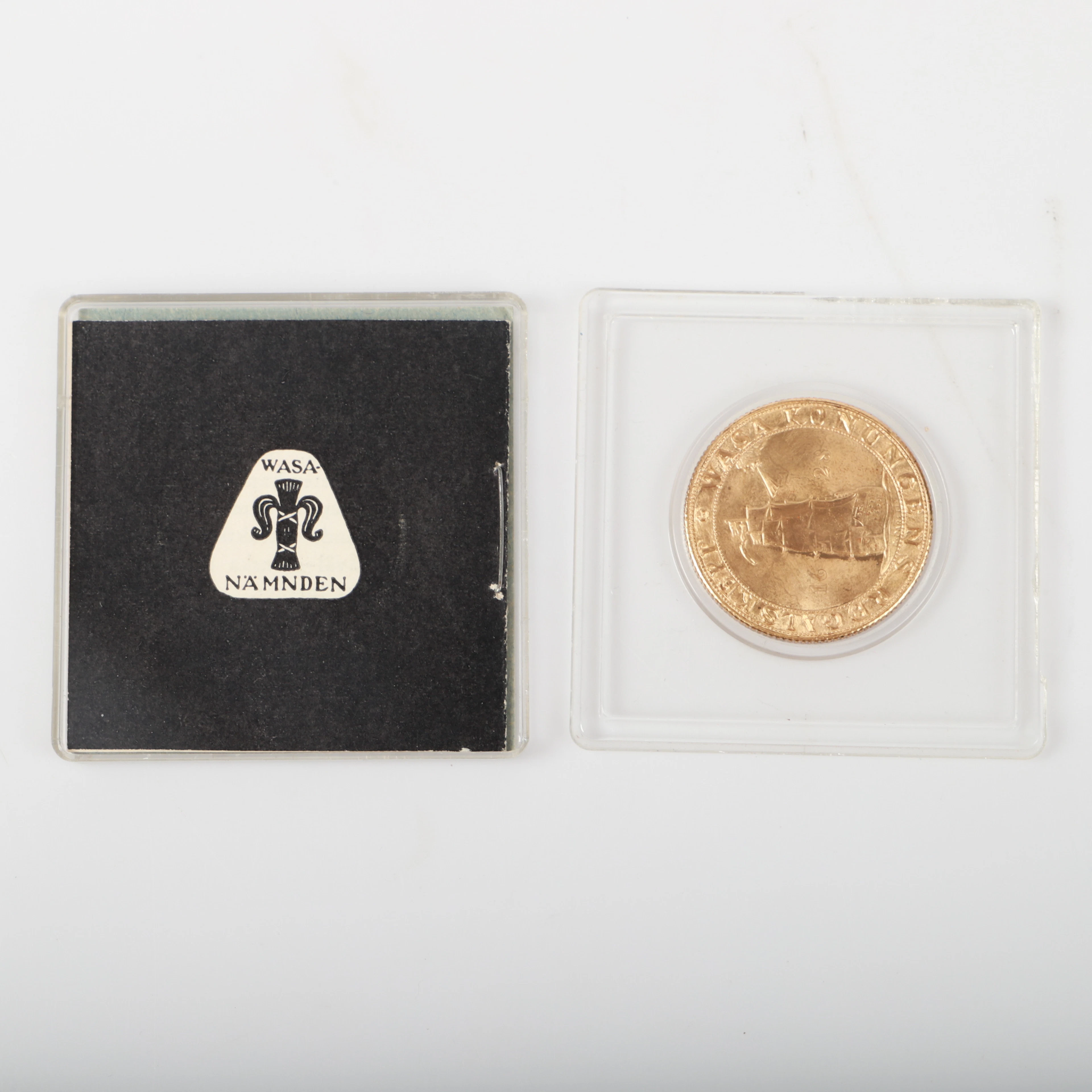 MINNESMYNT, Regalskeppet Wasa, förgyllt silver, 1960.