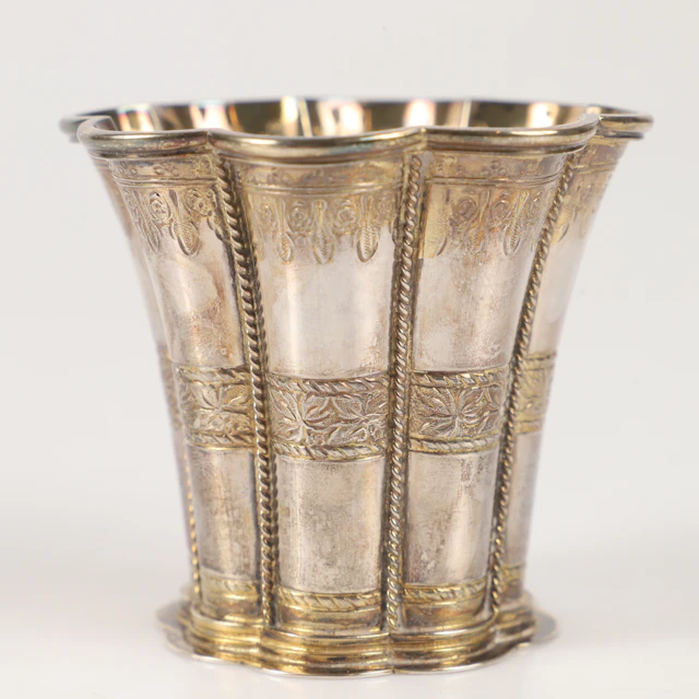EDVARD ANDERSEN. "Margrethebæger", delvis förgyllt sterlingsilver, Danmark.