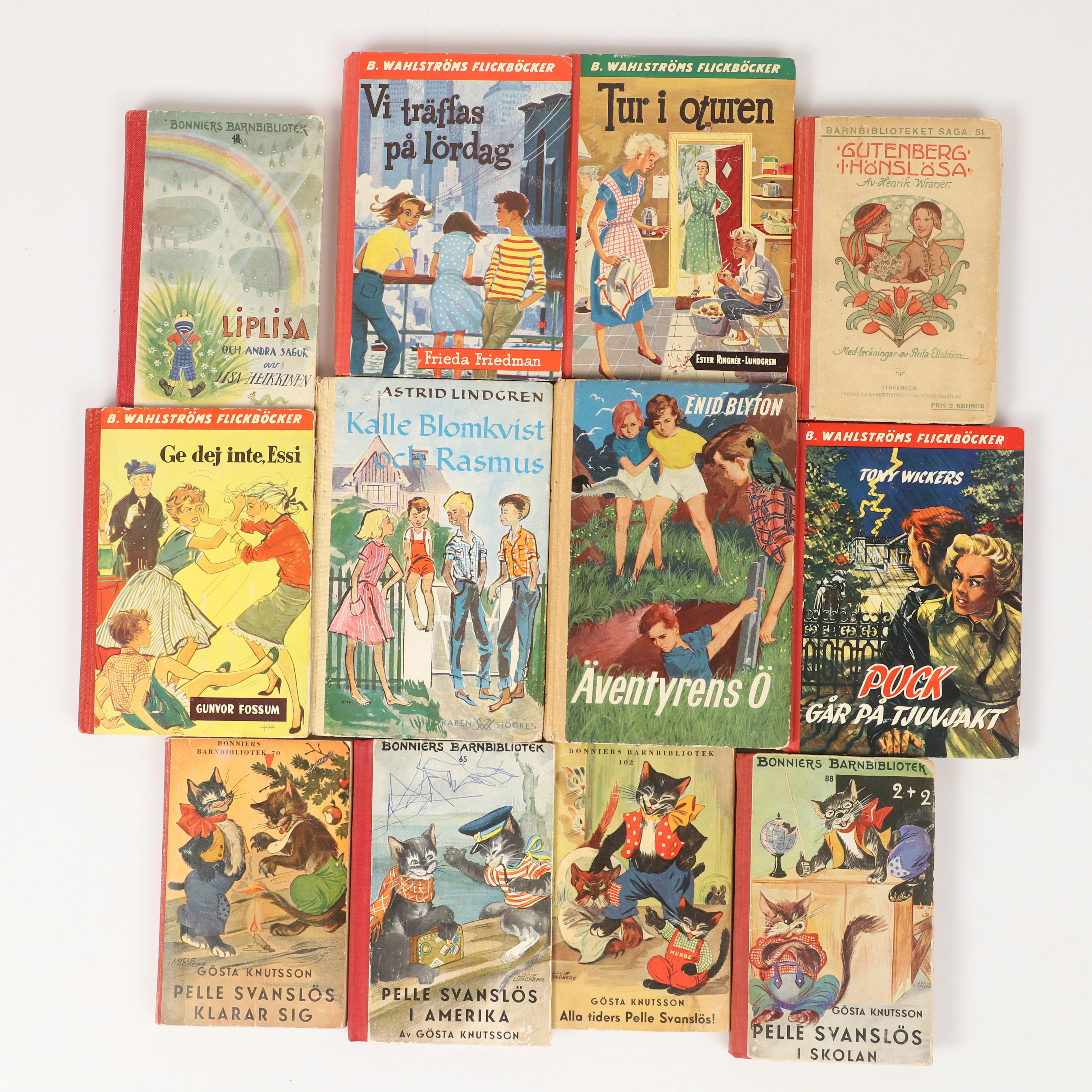 BARN- OCH UNGDOMSBÖCKER, 12 stycken, bl. a. Astrid Lindgren och Gösta