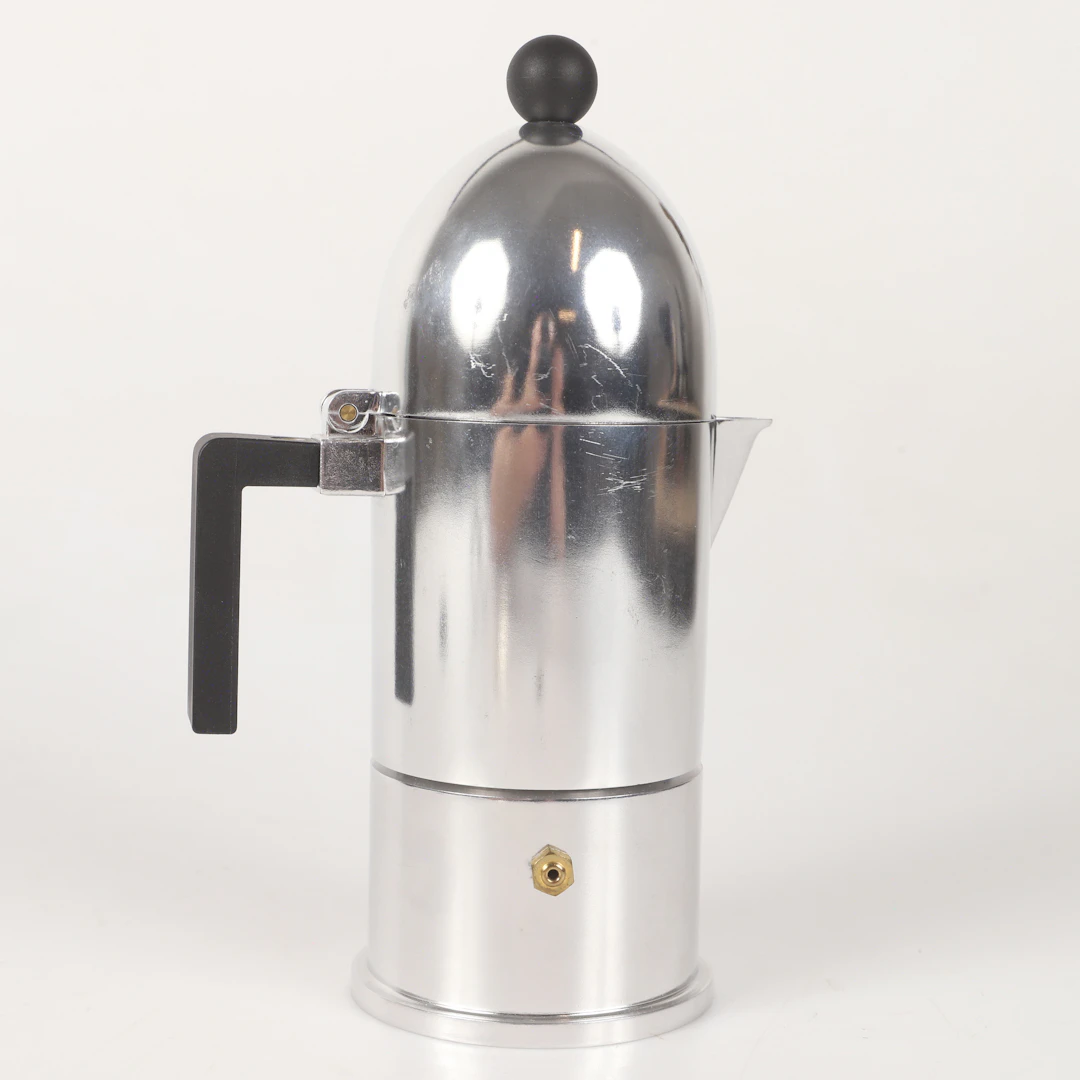 ALDO ROSSI. Espressobryggare, "La Cupola", Alessi, Italien.