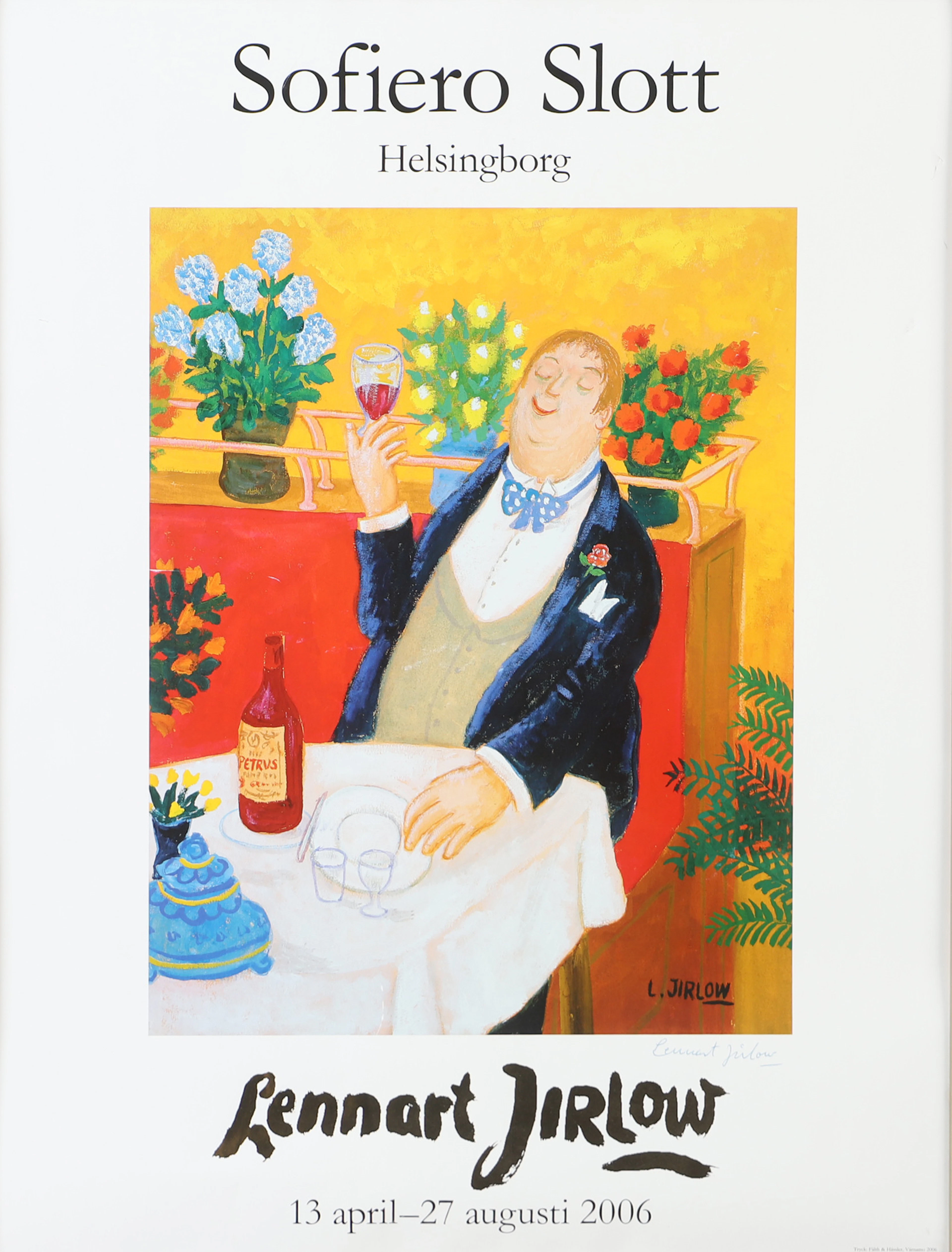 LENNART JIRLOW. Utställningsaffisch, Sofiero, signerat tryck.