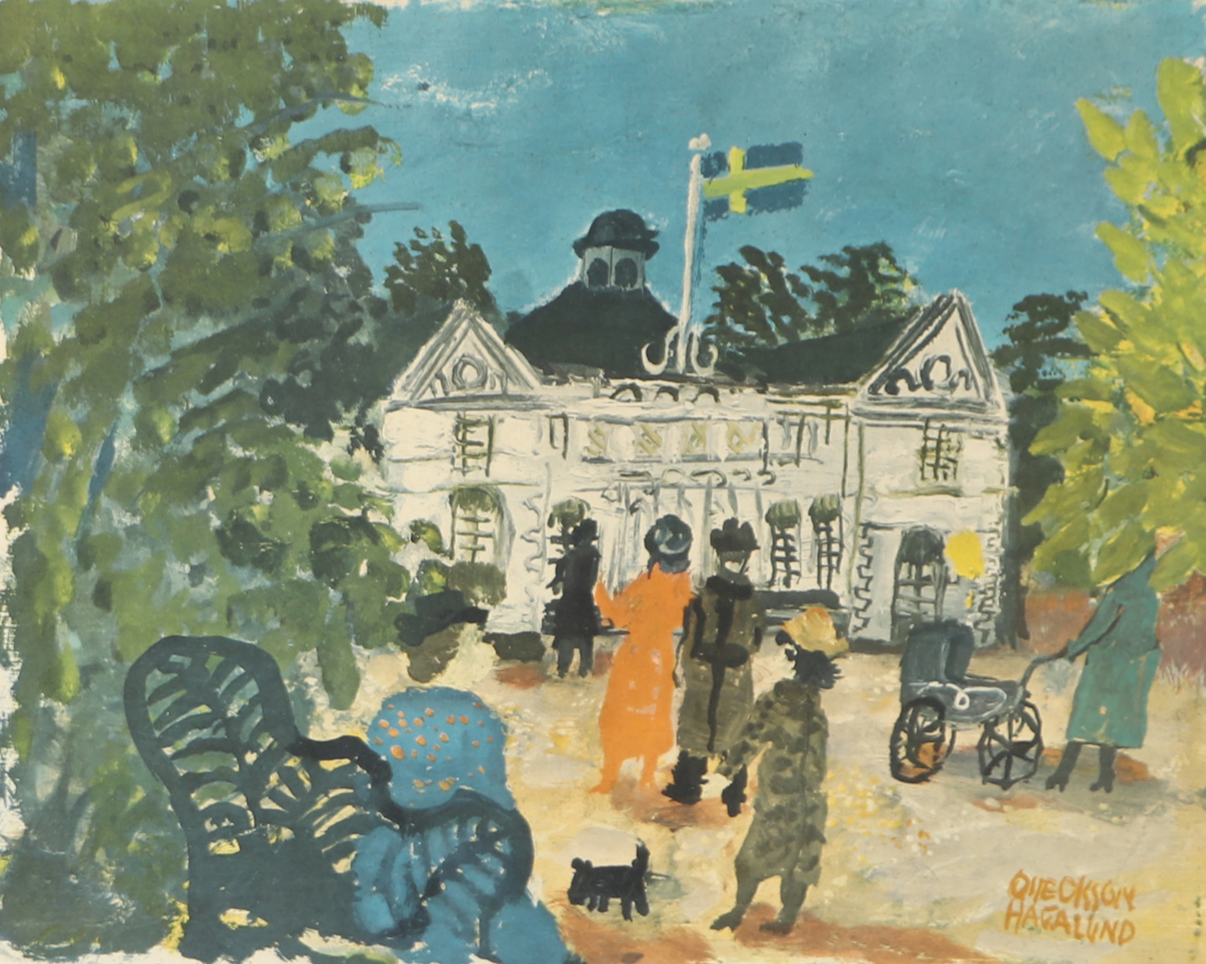 OLLE OLSSON-HAGALUND. EFTER. Slottsmotiv, tryck.