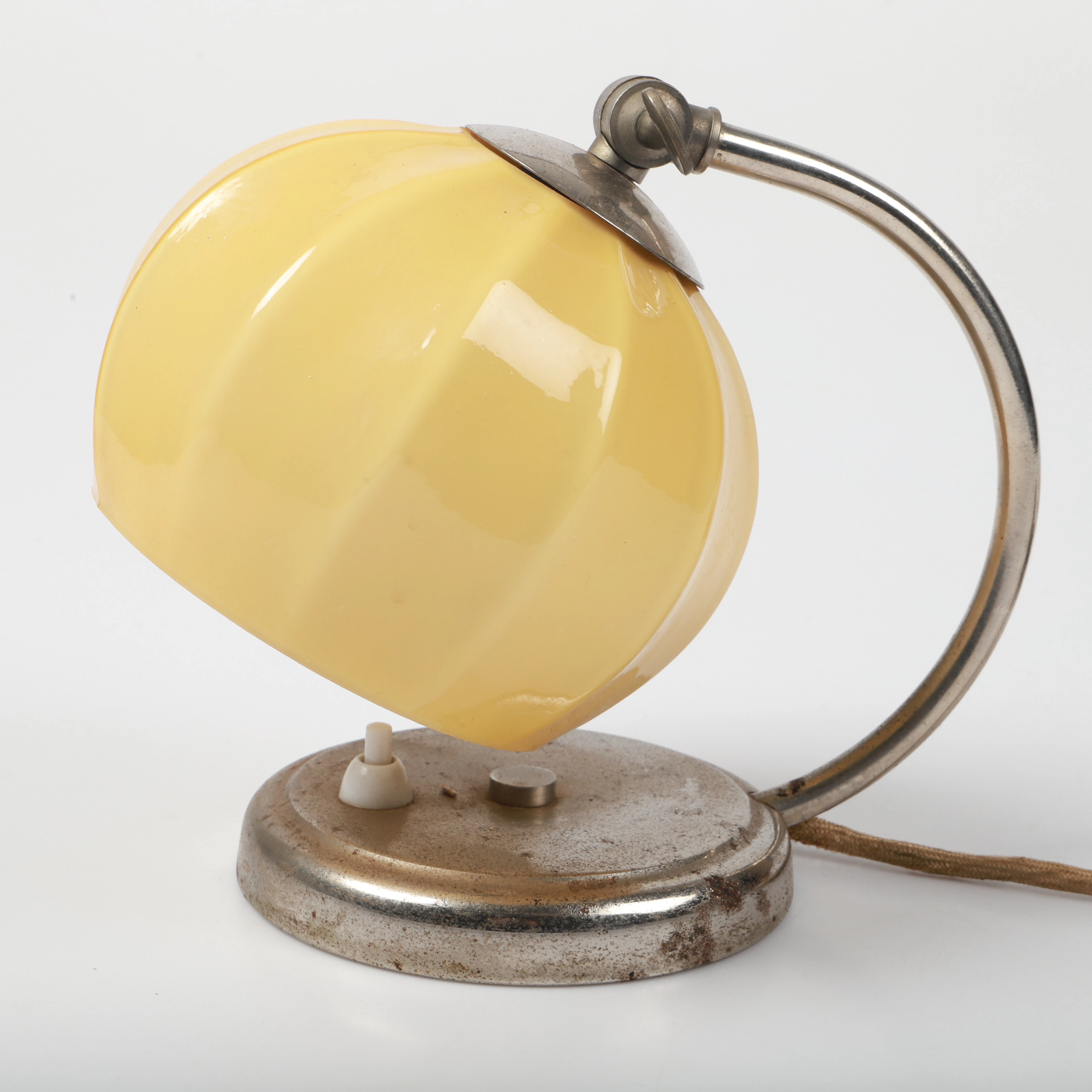 BORDSLAMPA, metall/glas, art-deco.