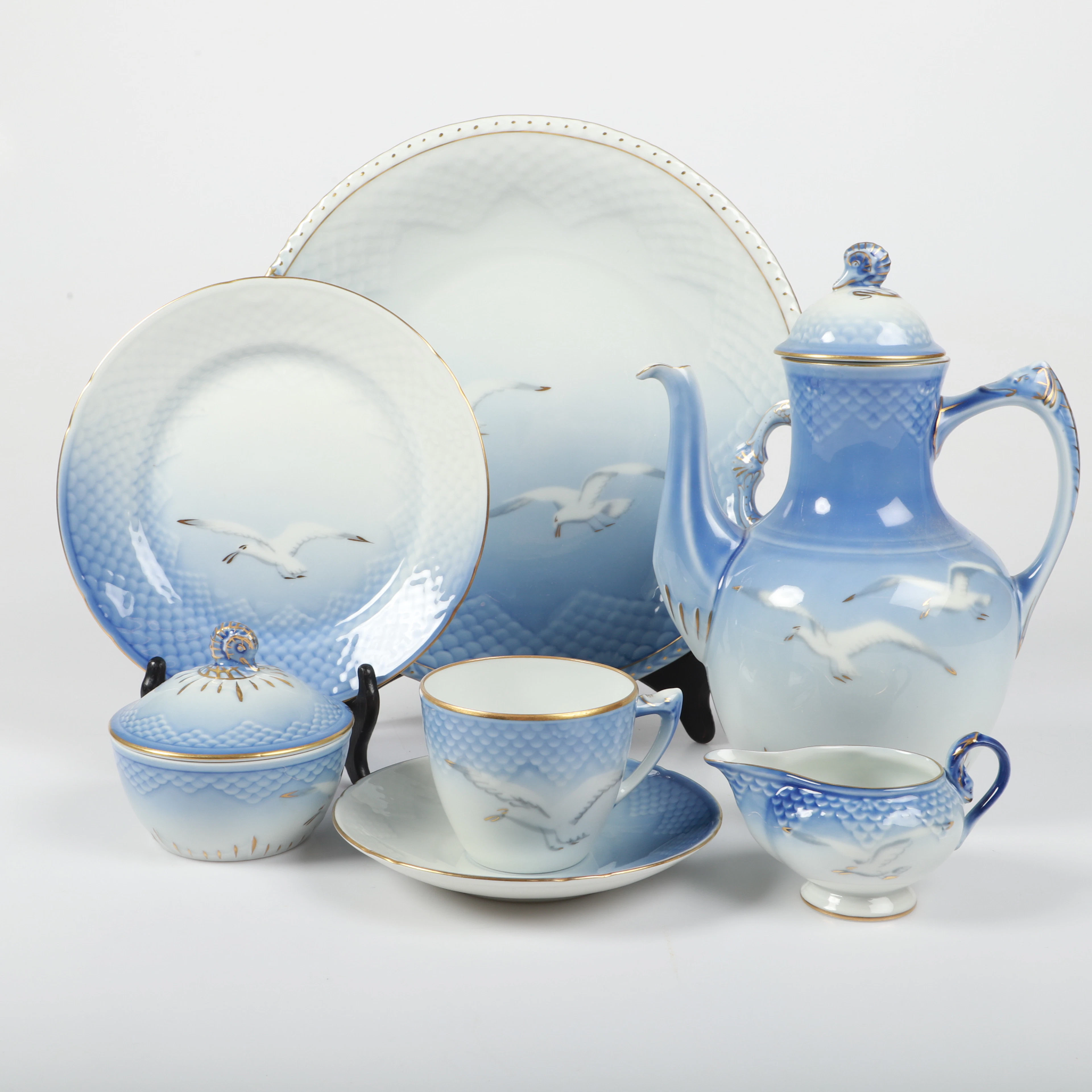 KAFFESERVIS, 45 delar, "Måsen", porslin, Bing & Gröndahl.