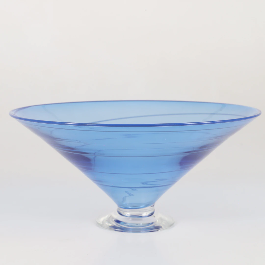 RICHARD RACKHAM. Skål på fot, glas, Eldoluft Glasstudio, signerad.