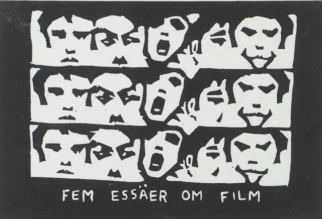 OIDENTIFIERAD KONSTNÄR. "Fem essäer om film", litografi, otydligt signerad.