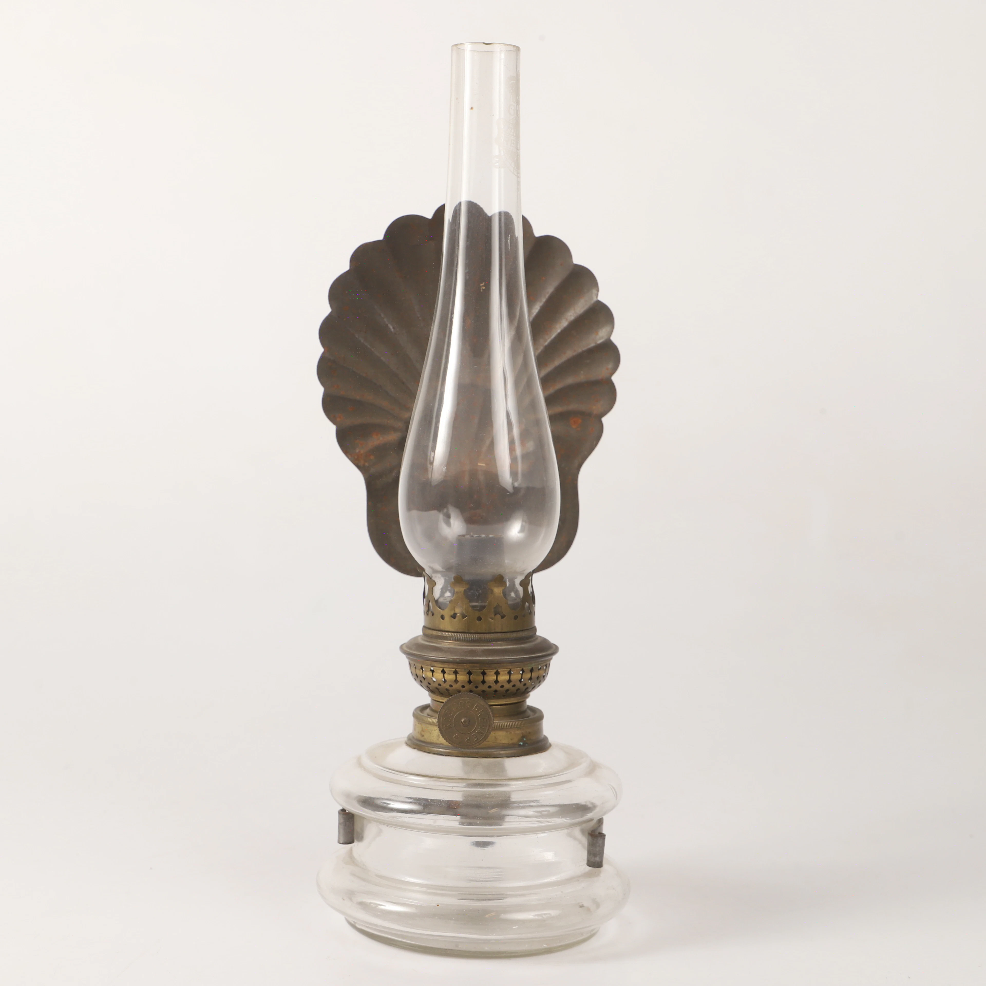VÄGGFOTOIGENLAMPA, glas/metall, 1900-tal.