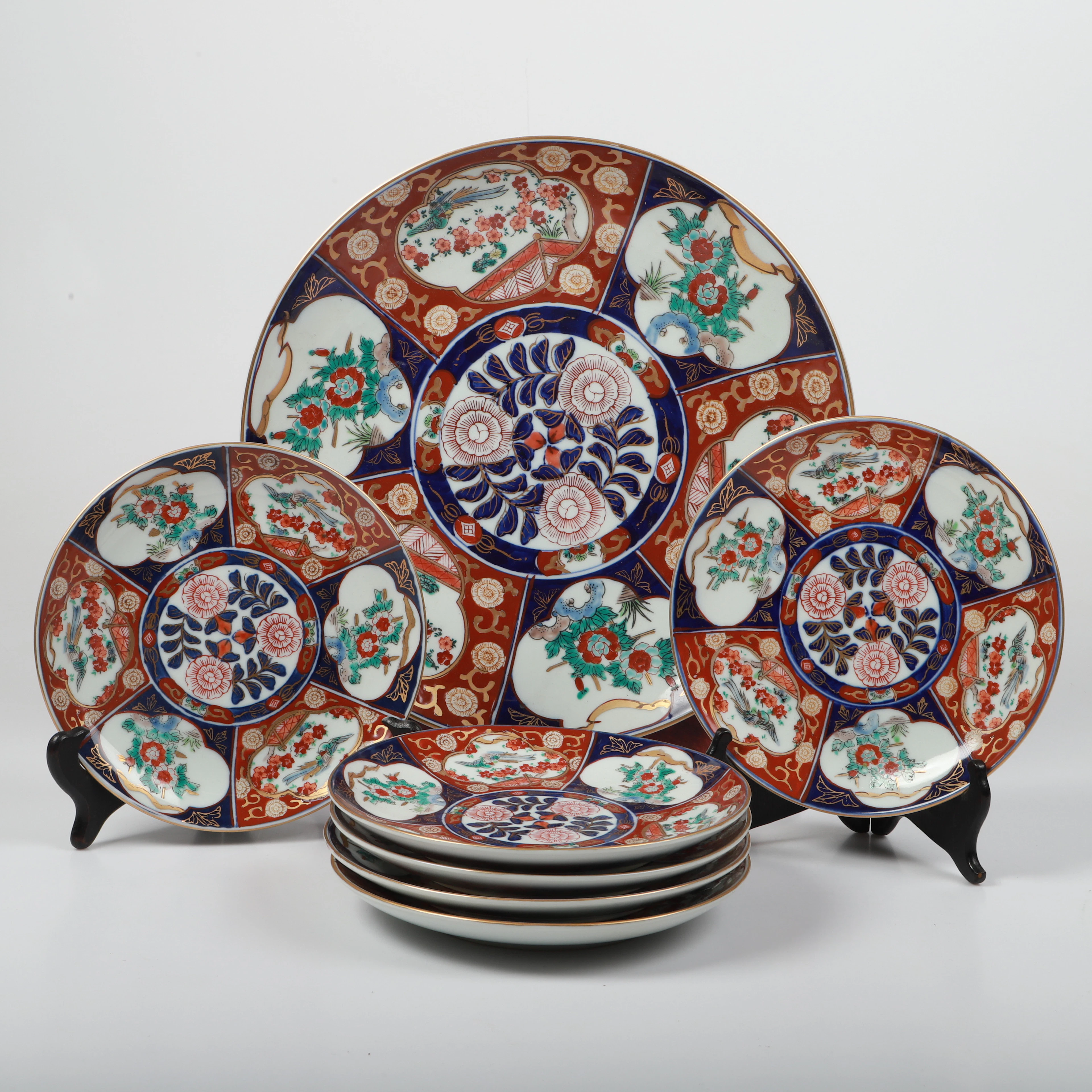 FRUKTSERVIS, 7 delar, porslin, Gold Imari, Kina, 1900-tal.