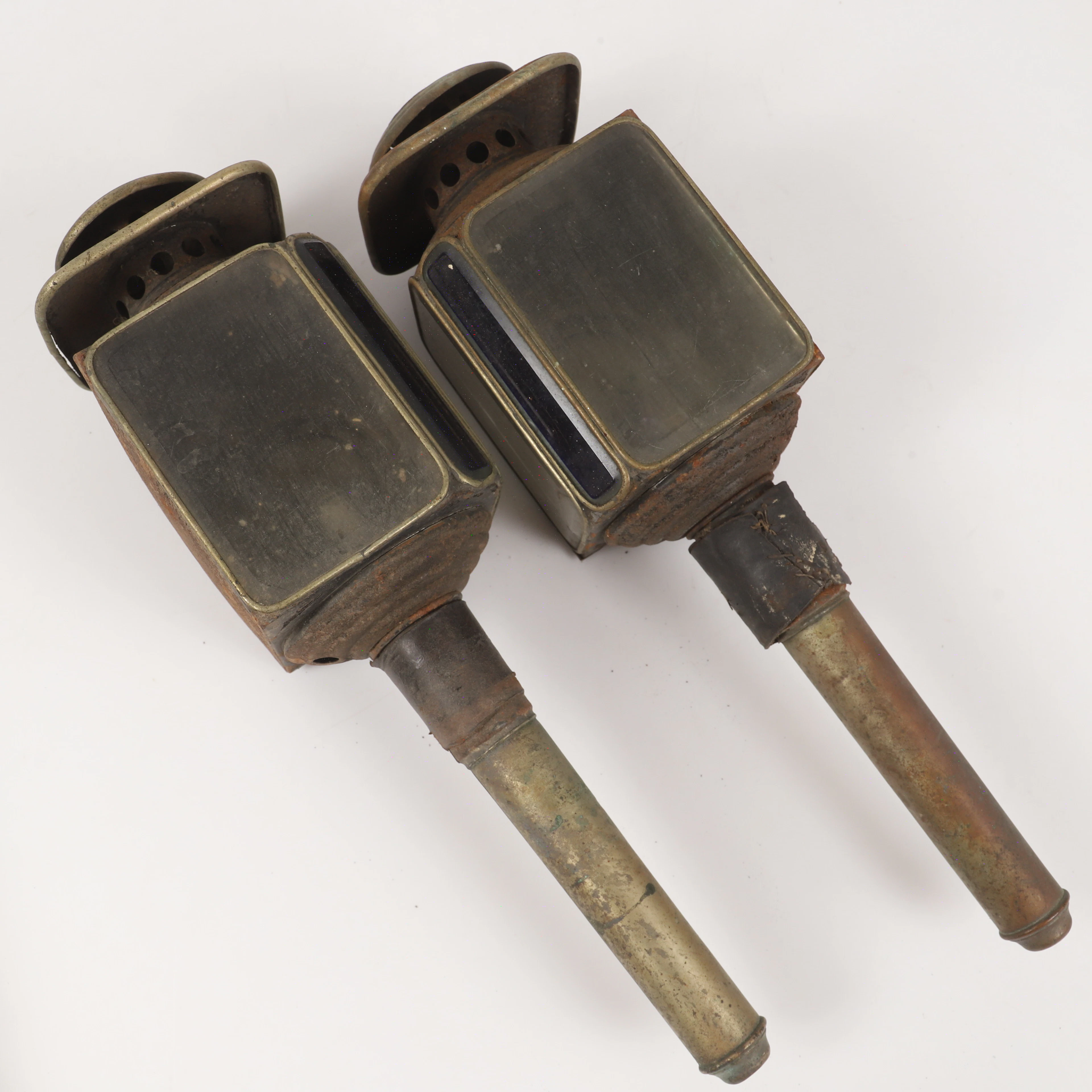 VAGNSLYKTOR, 1 par, glas/metall, 1800/1900-tal.