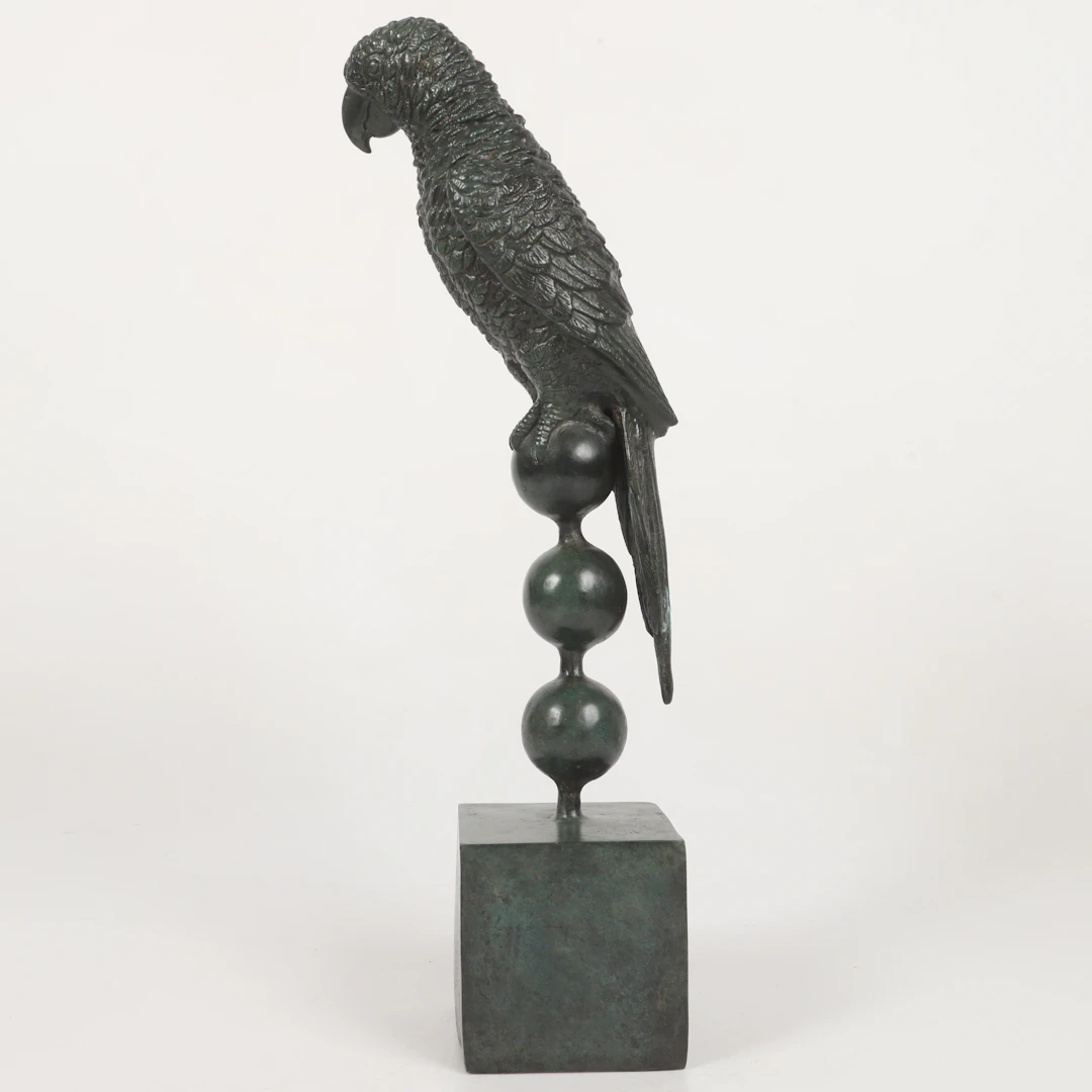 ANDRÉAS WARGENBRANT. Skulptur, "Gossip", grönpatinerad brons, gjuten stämpel.